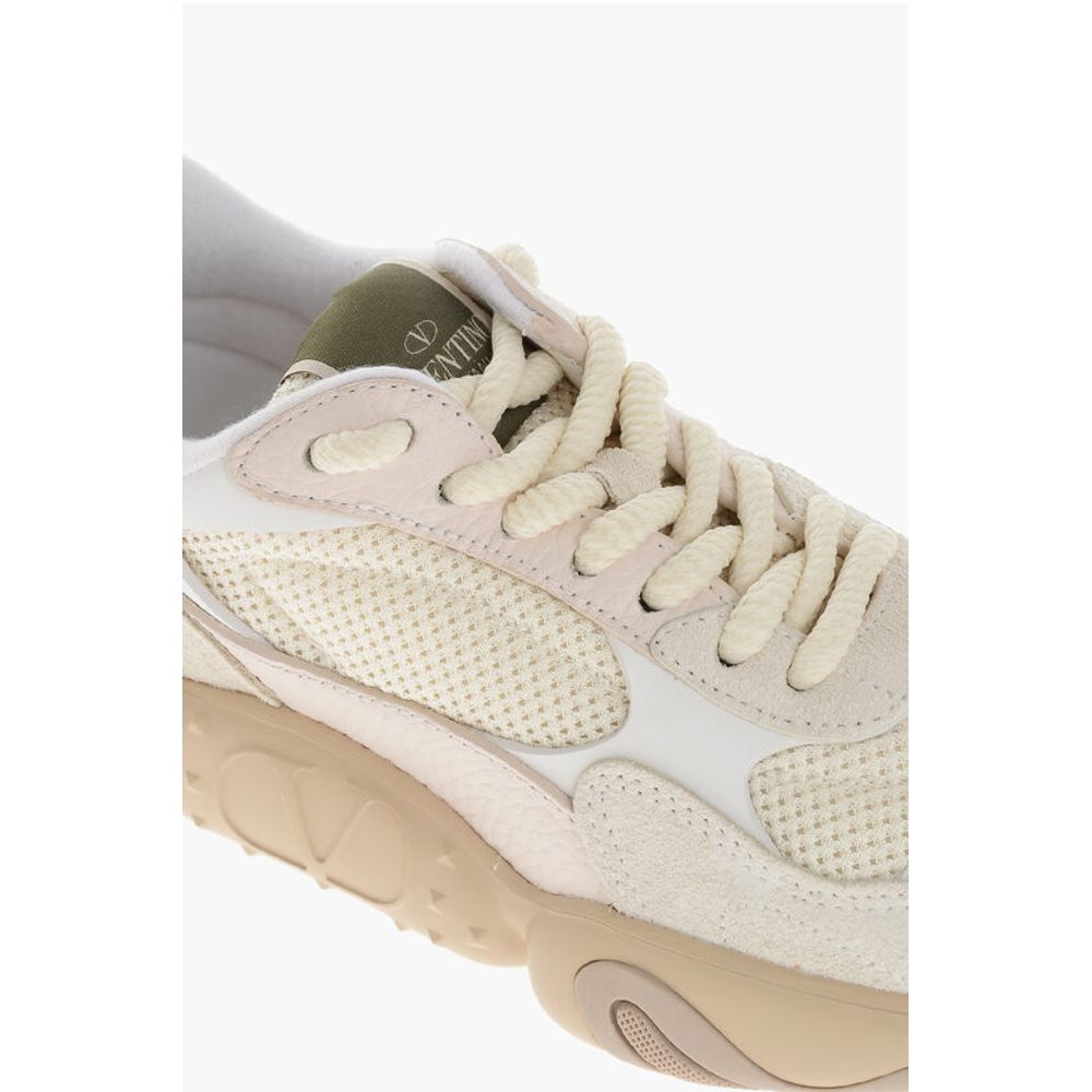 Valentino Fabric and Leather Sneakers with Injected Sole