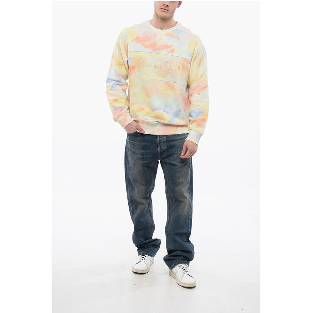 Balmain Logoed Sweatshirt with Distressed Trims