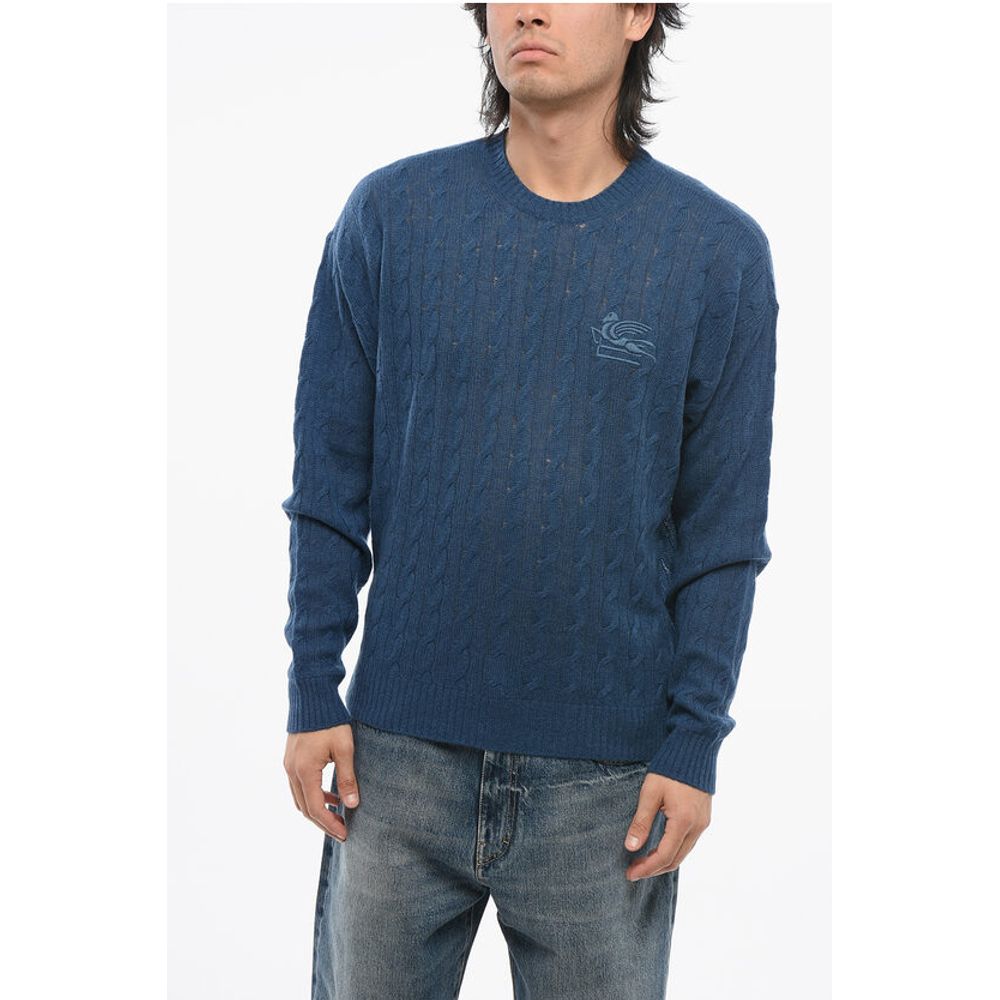 Etro Crew Neck Cable Knit Cashmere Sweater