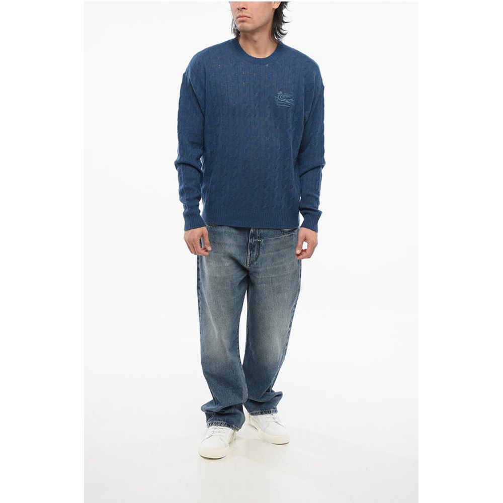 Etro Crew Neck Cable Knit Cashmere Sweater