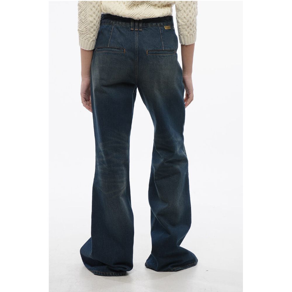 Balmain 4-Pocketed Flared Fit Denims with Jewel Button