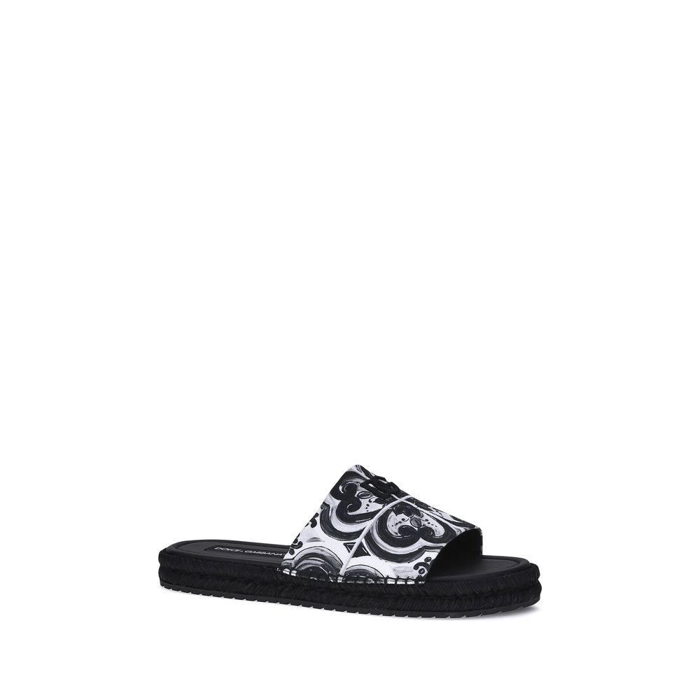Dolce & Gabbana Black Cotton Sandals