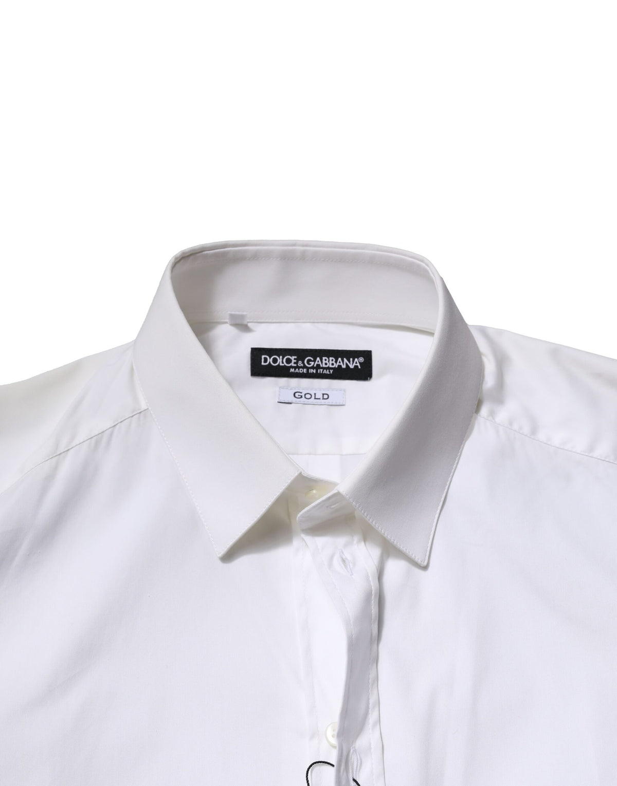 Dolce & Gabbana White Cotton GOLD Long Sleeves Formal Shirt