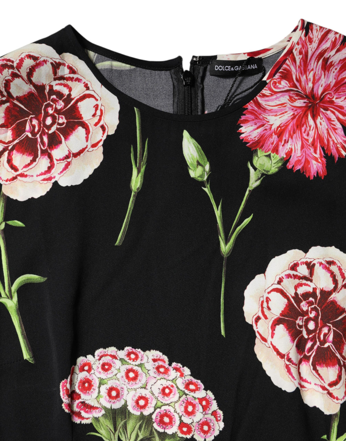 Dolce & Gabbana Black Floral Print Sleeveless Tank Blouse Top