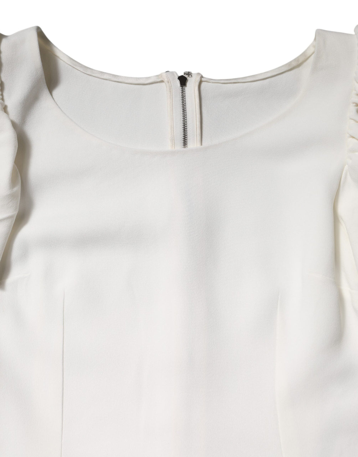 Dolce & Gabbana White Viscose Round Neck Short Sleeves Top