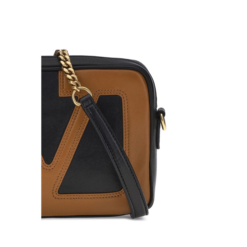 Valentino Garavani Black Calf Leather Bos Taurus Shoulder Bag