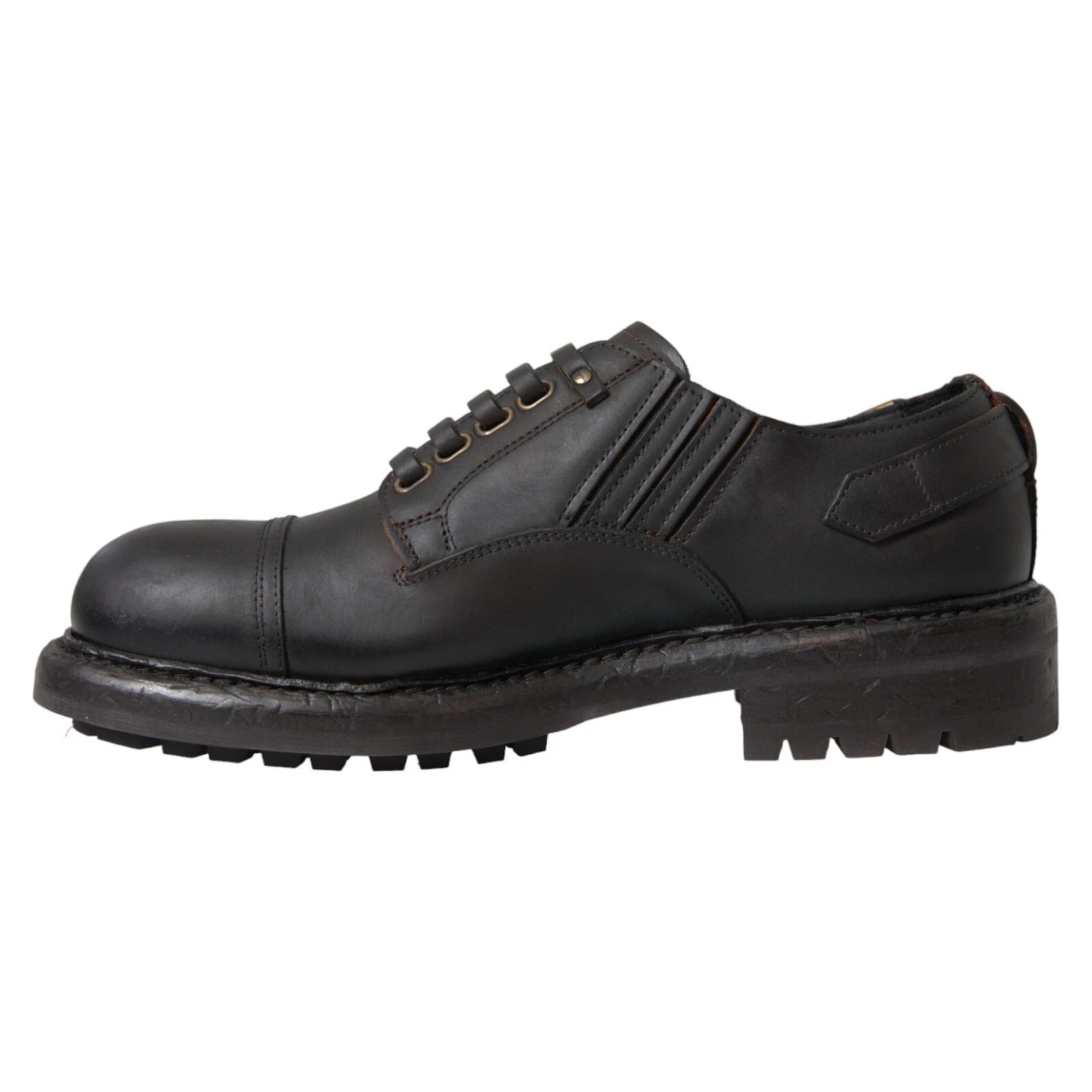 Dolce & Gabbana Brown Leather Lace Up Derby Dress Shoes