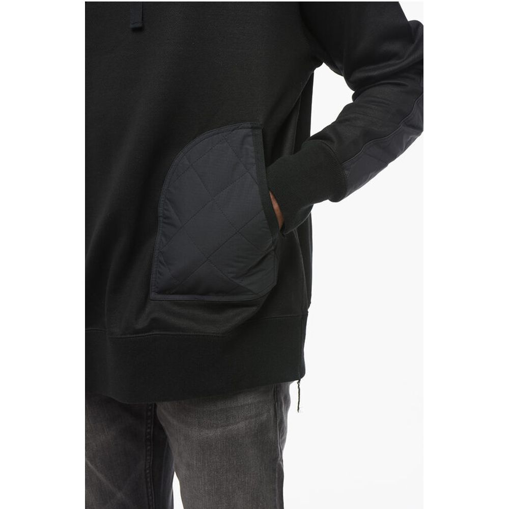 Junya Watanabe Cotton Hoodie with Quilted Nylon Inserts