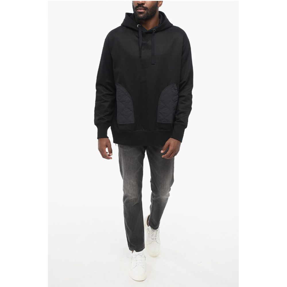 Junya Watanabe Cotton Hoodie with Quilted Nylon Inserts
