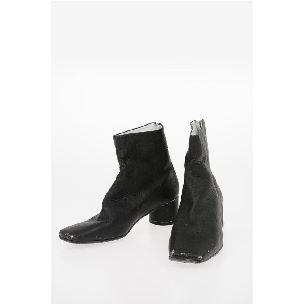 Maison Margiela MM6 Vintage Effect Leather Ankle Boots