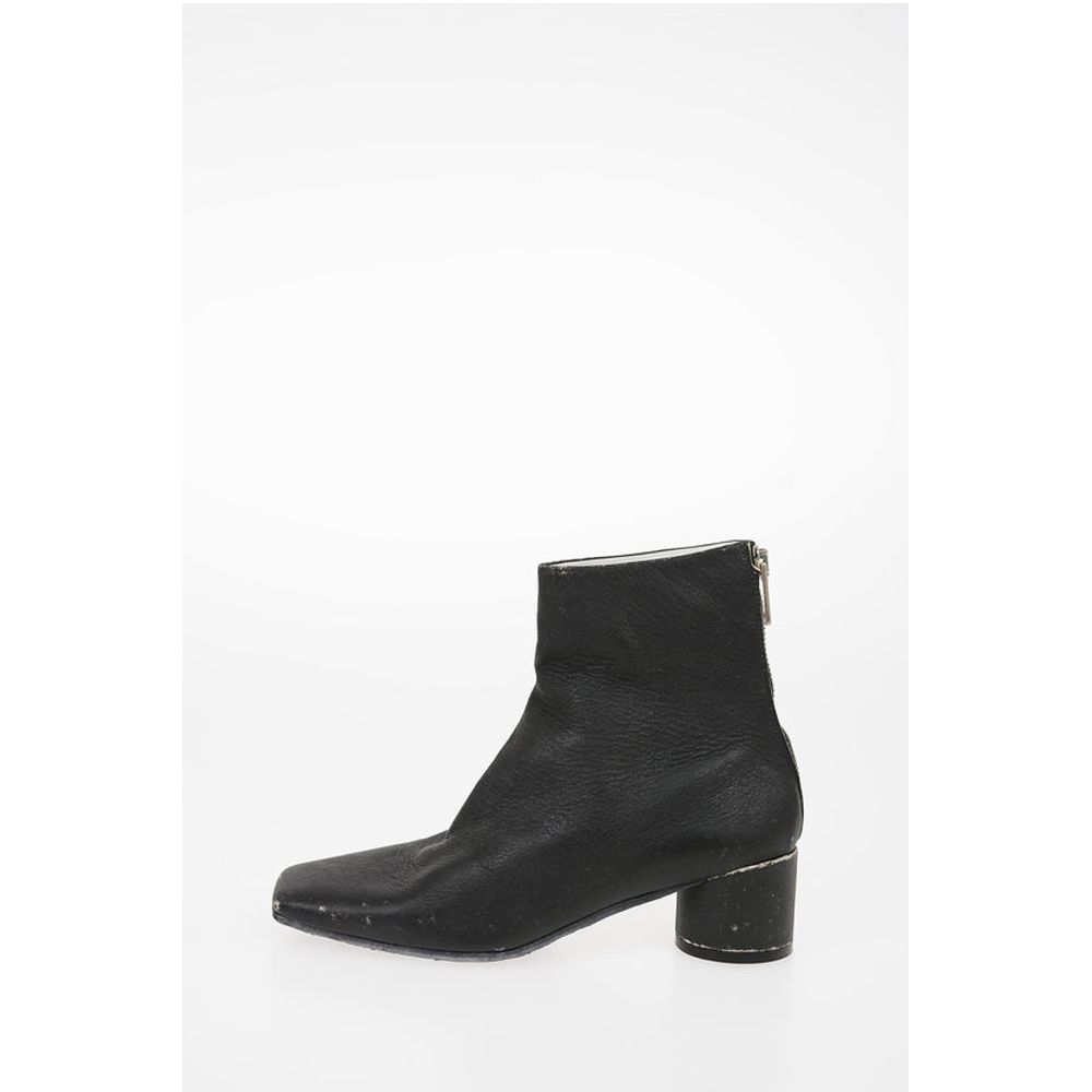 Maison Margiela MM6 Vintage Effect Leather Ankle Boots
