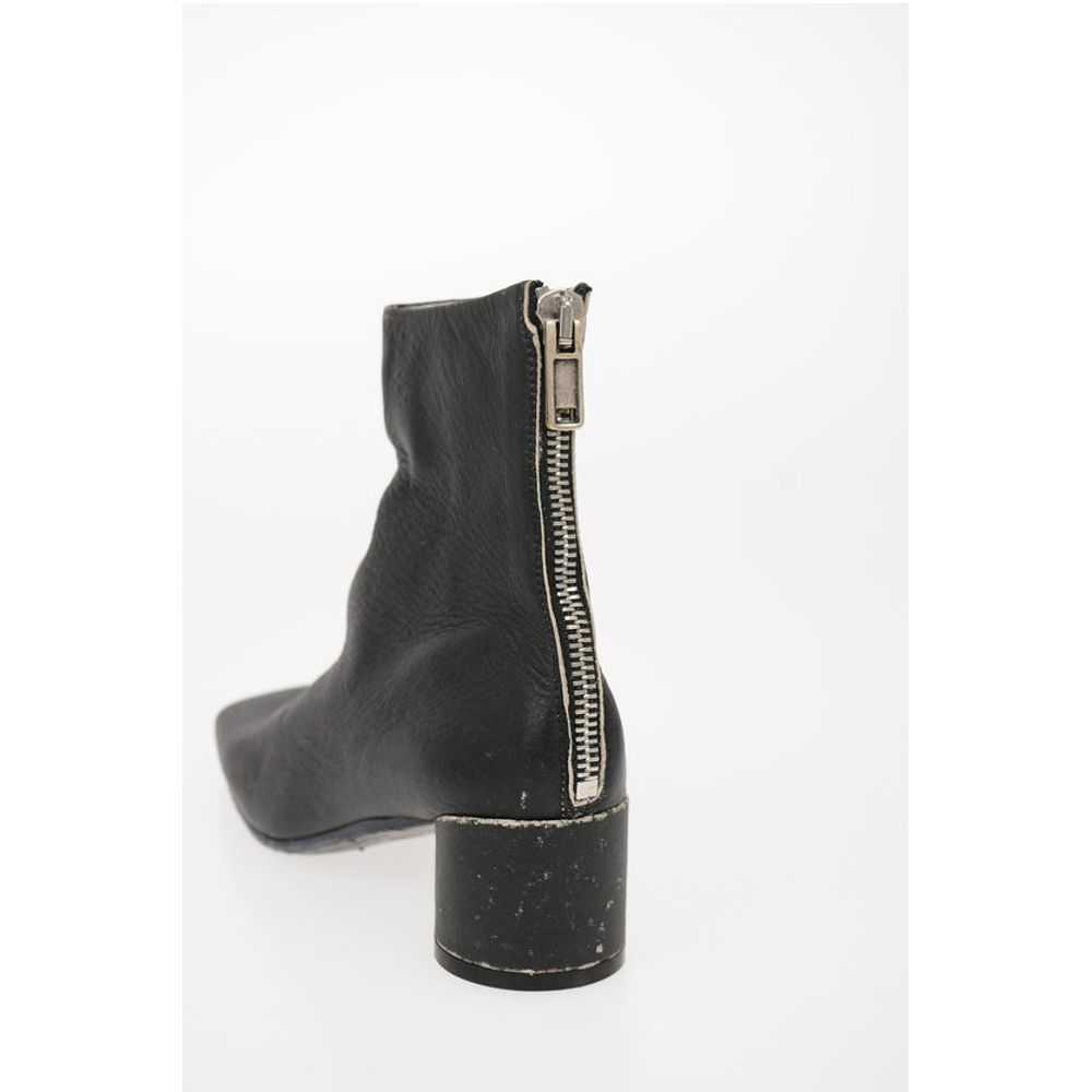 Maison Margiela MM6 Vintage Effect Leather Ankle Boots