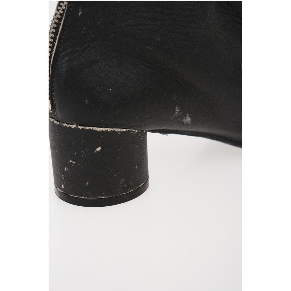 Maison Margiela MM6 Vintage Effect Leather Ankle Boots
