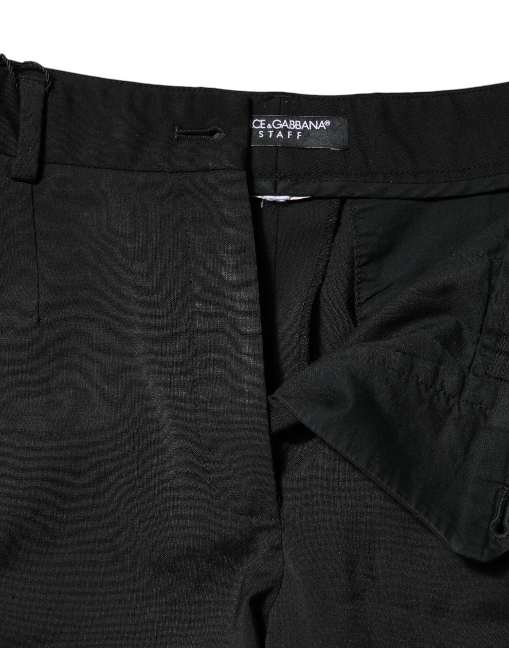 Dolce & Gabbana Black High Waisted Tapered STAFF Pants