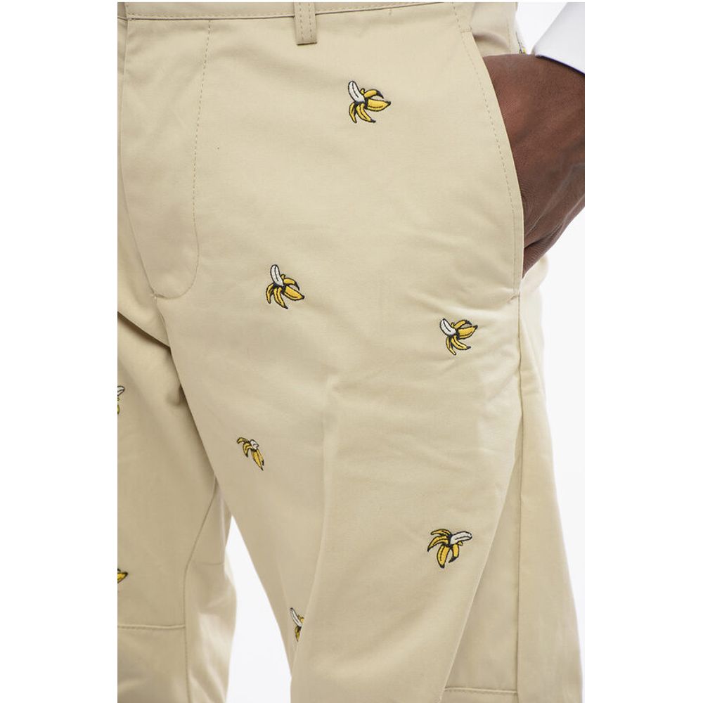 Dsquared² Cotton BANANA Chinos Pants with All-Over Embroideries