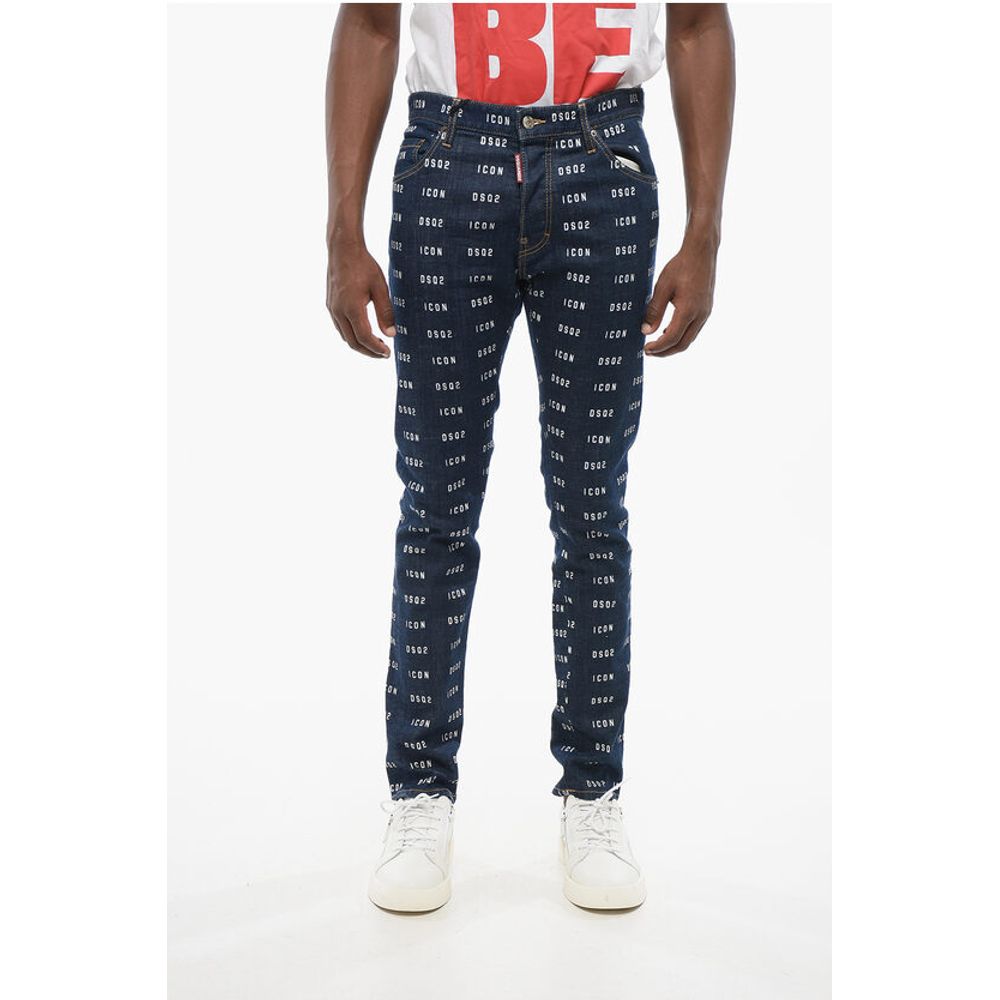 Dsquared² Monogram Printed Skinny Fit Denims 15cm
