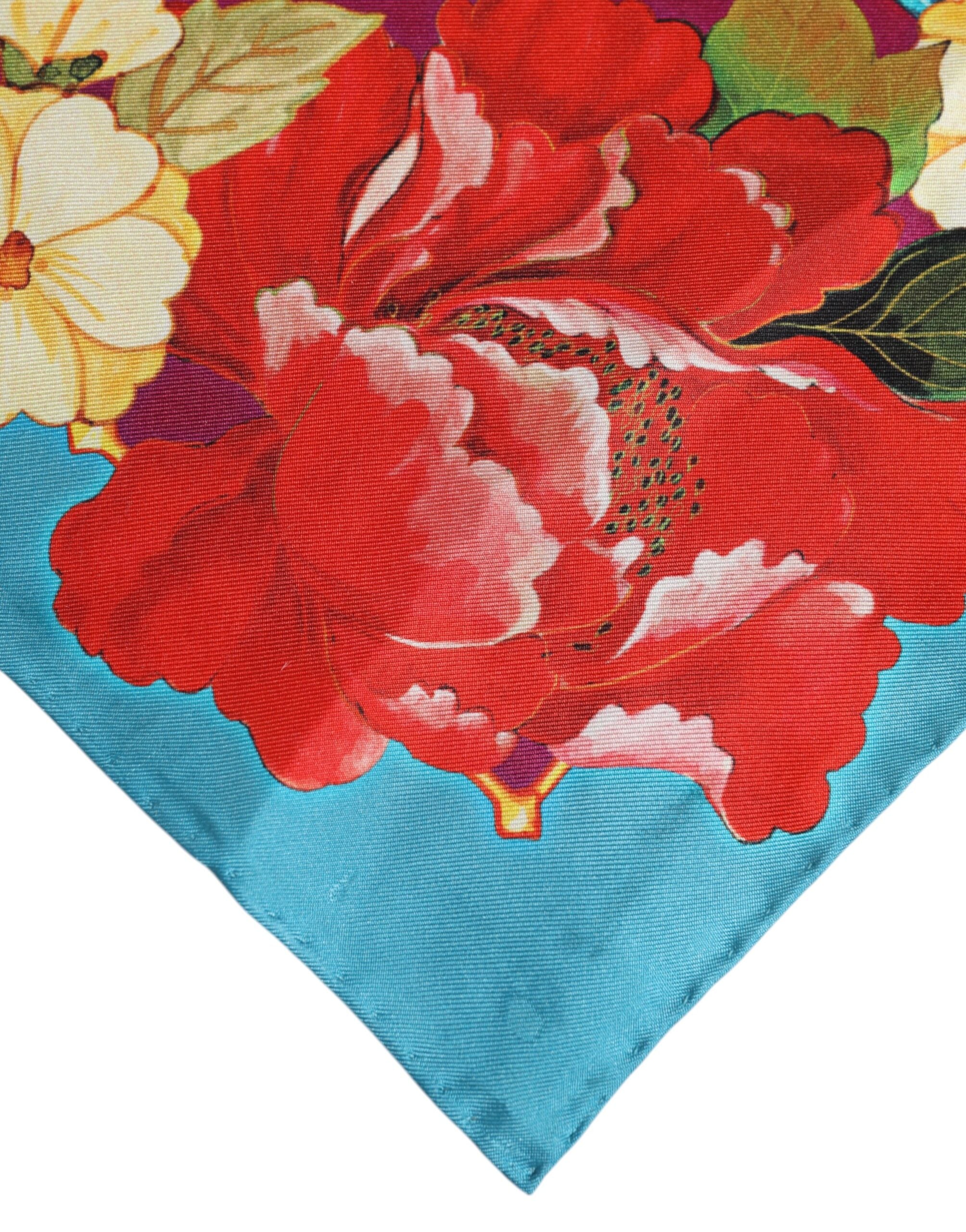 Dolce & Gabbana Multicolor Floral Print Square Foulard Scarf