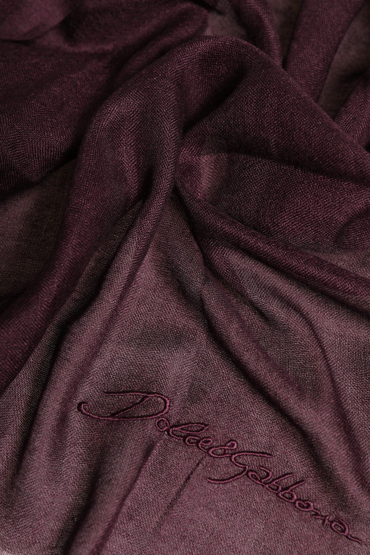 Dolce & Gabbana Maroon Cashmere Neck Warmer Wrap Shawl Scarf