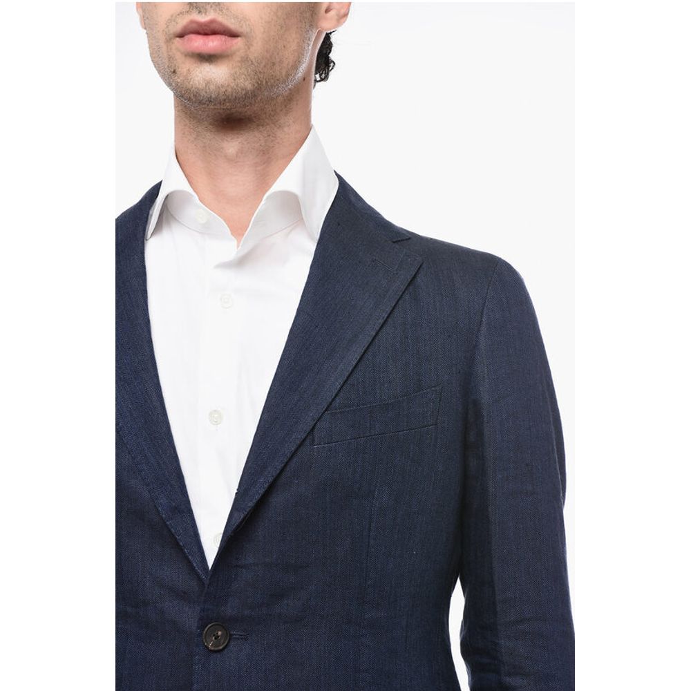 Tagliatore Delavé Linen Blazer with Welt Pockets