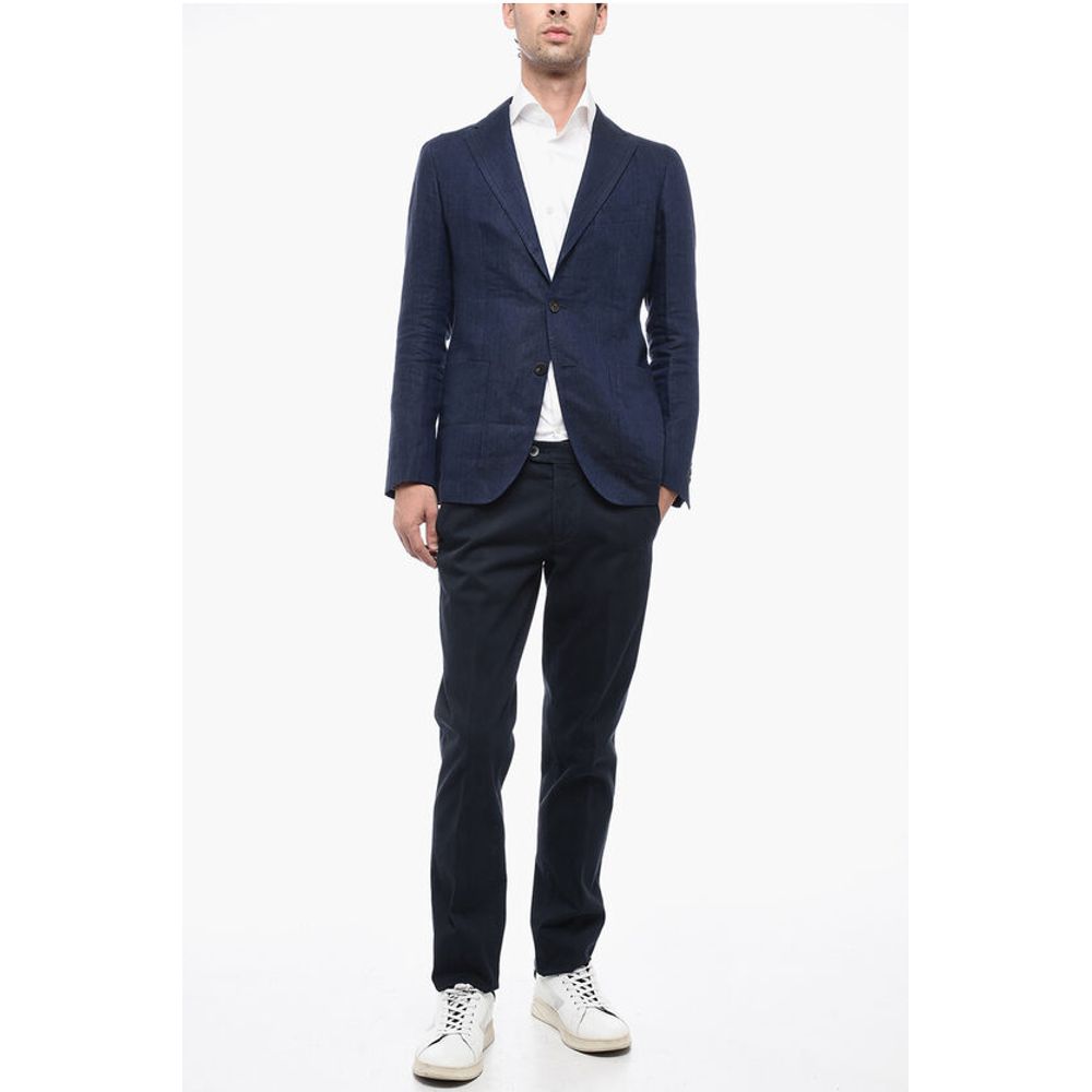 Tagliatore Delavé Linen Blazer with Welt Pockets
