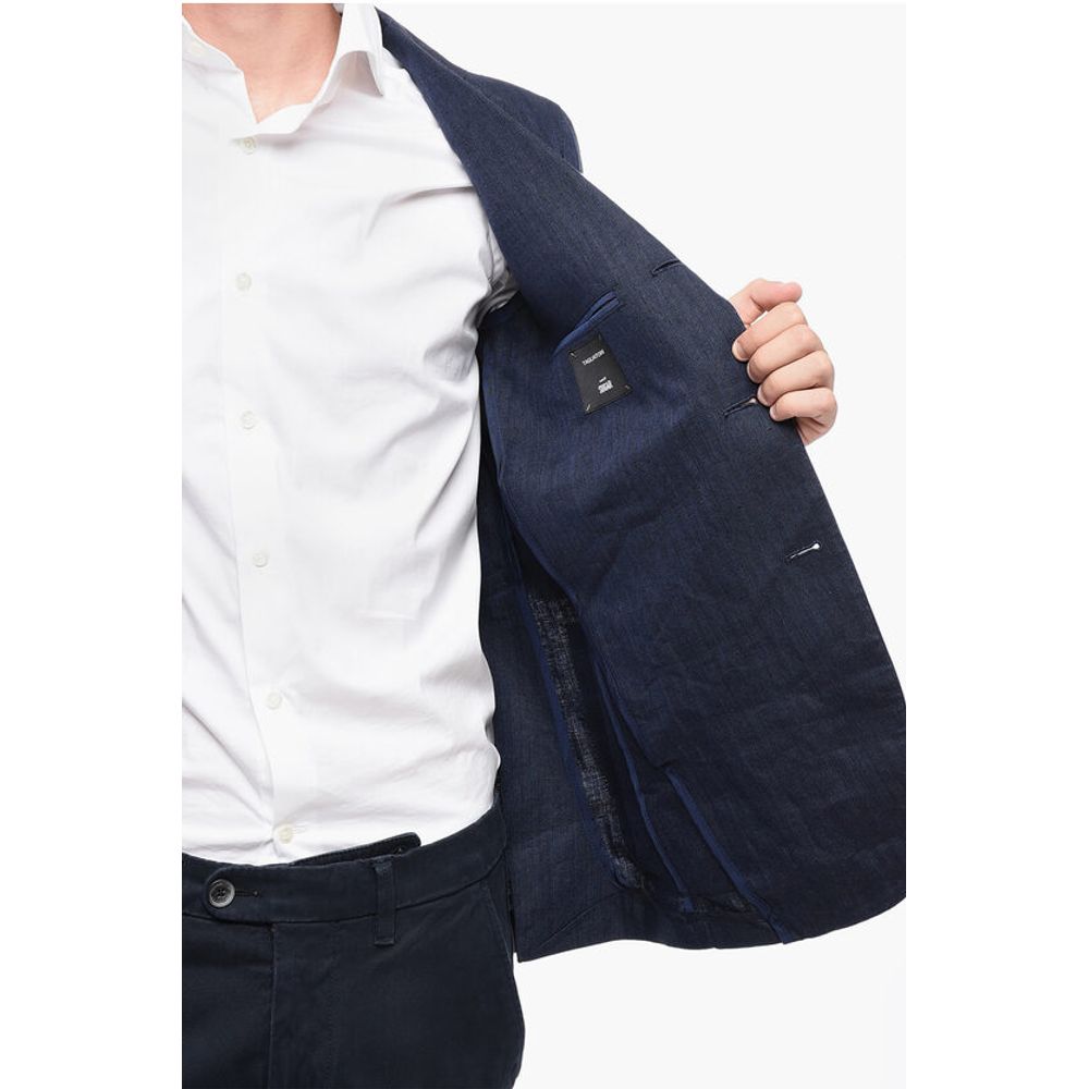 Tagliatore Delavé Linen Blazer with Welt Pockets