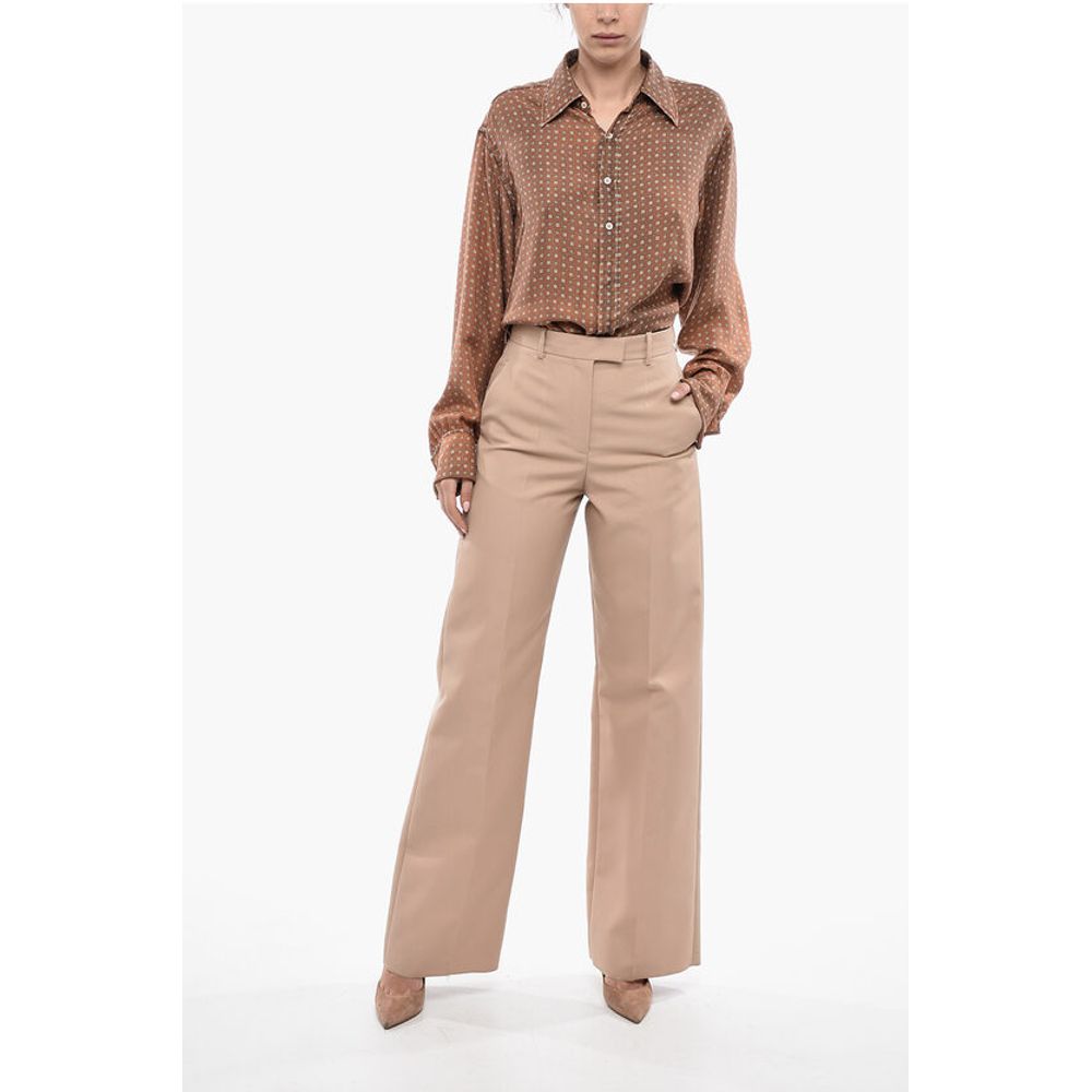 Valentino Front-pleated Wide-leg Pants