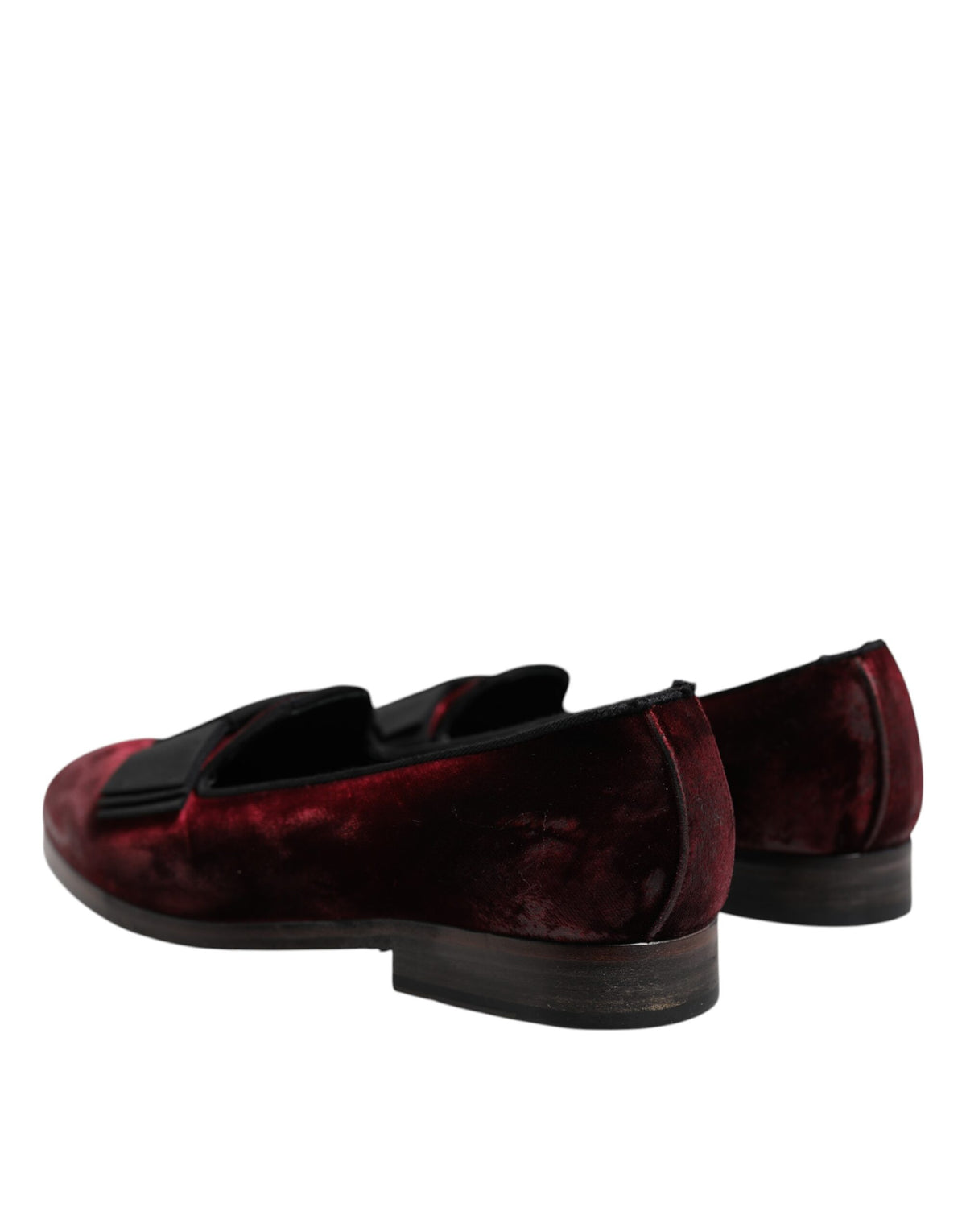 Dolce & Gabbana Red Velvet Men Slip On Loafers Dress Shoes
