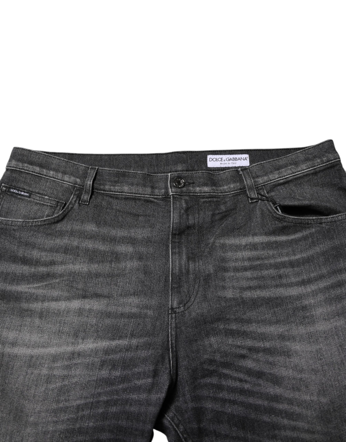 Dolce & Gabbana Gray Washed Cotton Loose Denim Jeans