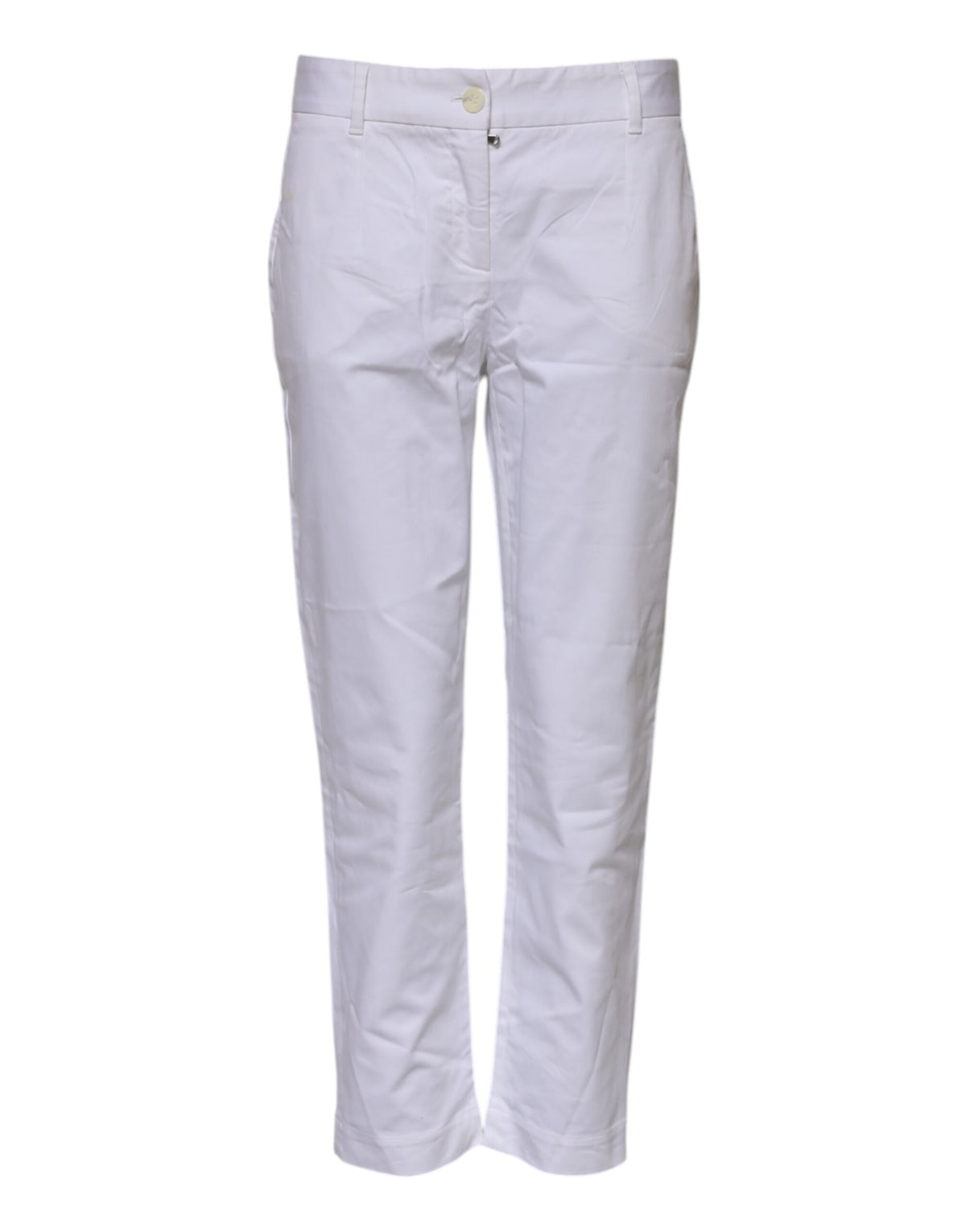 Dolce & Gabbana White Cotton Stretch Mid Waist Jeans