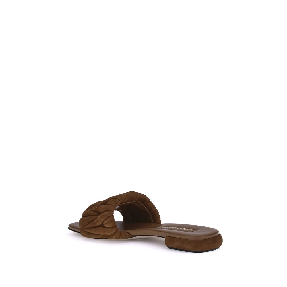 Miu Miu Matelassé nappa leather Sandals