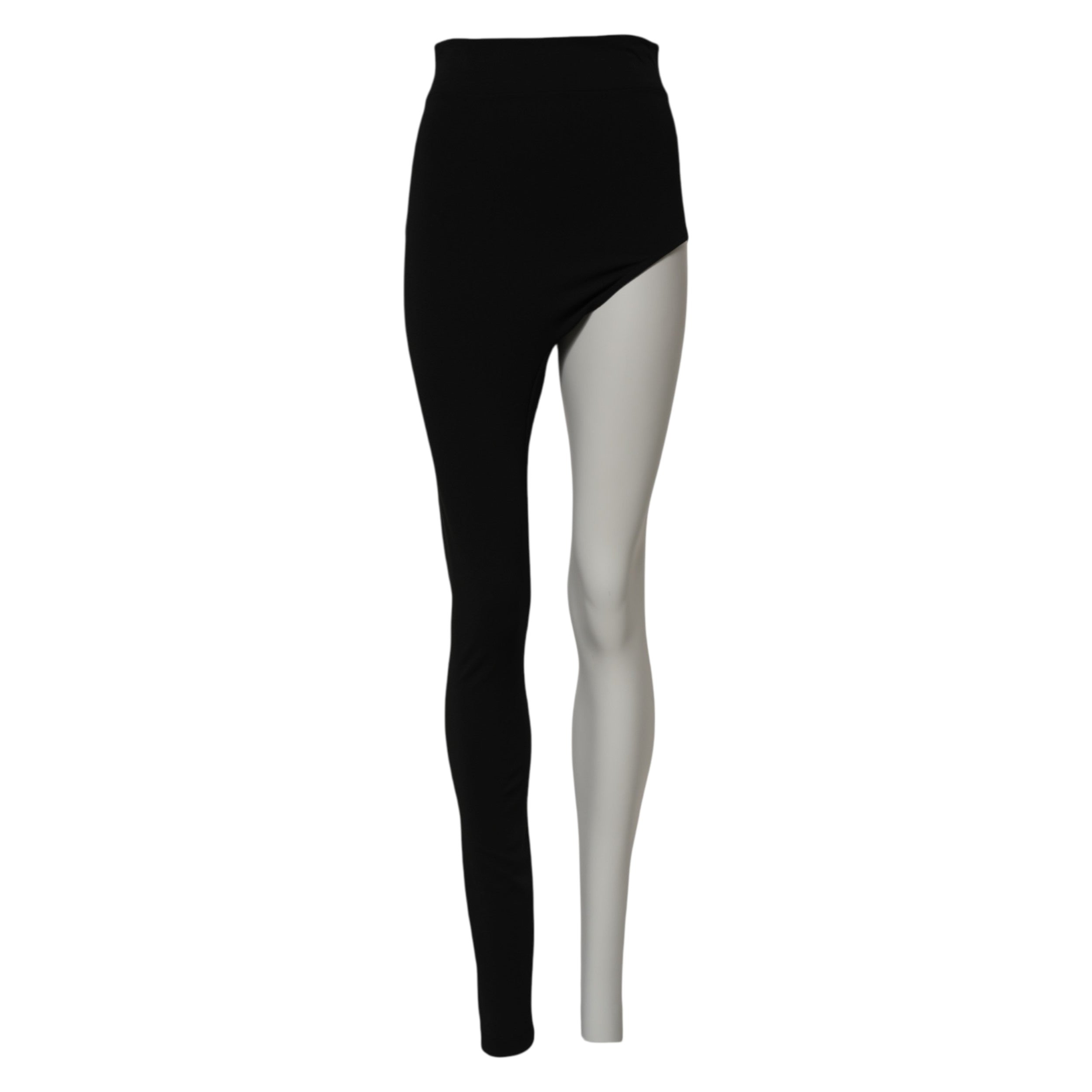 Dolce & Gabbana Black Wool High Waist Single Leg Pants