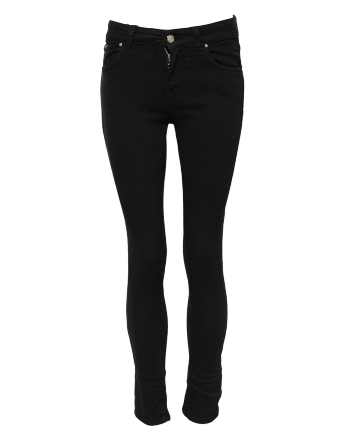 Dolce & Gabbana Black Cotton Skinny Mid Waist Denim Jeans
