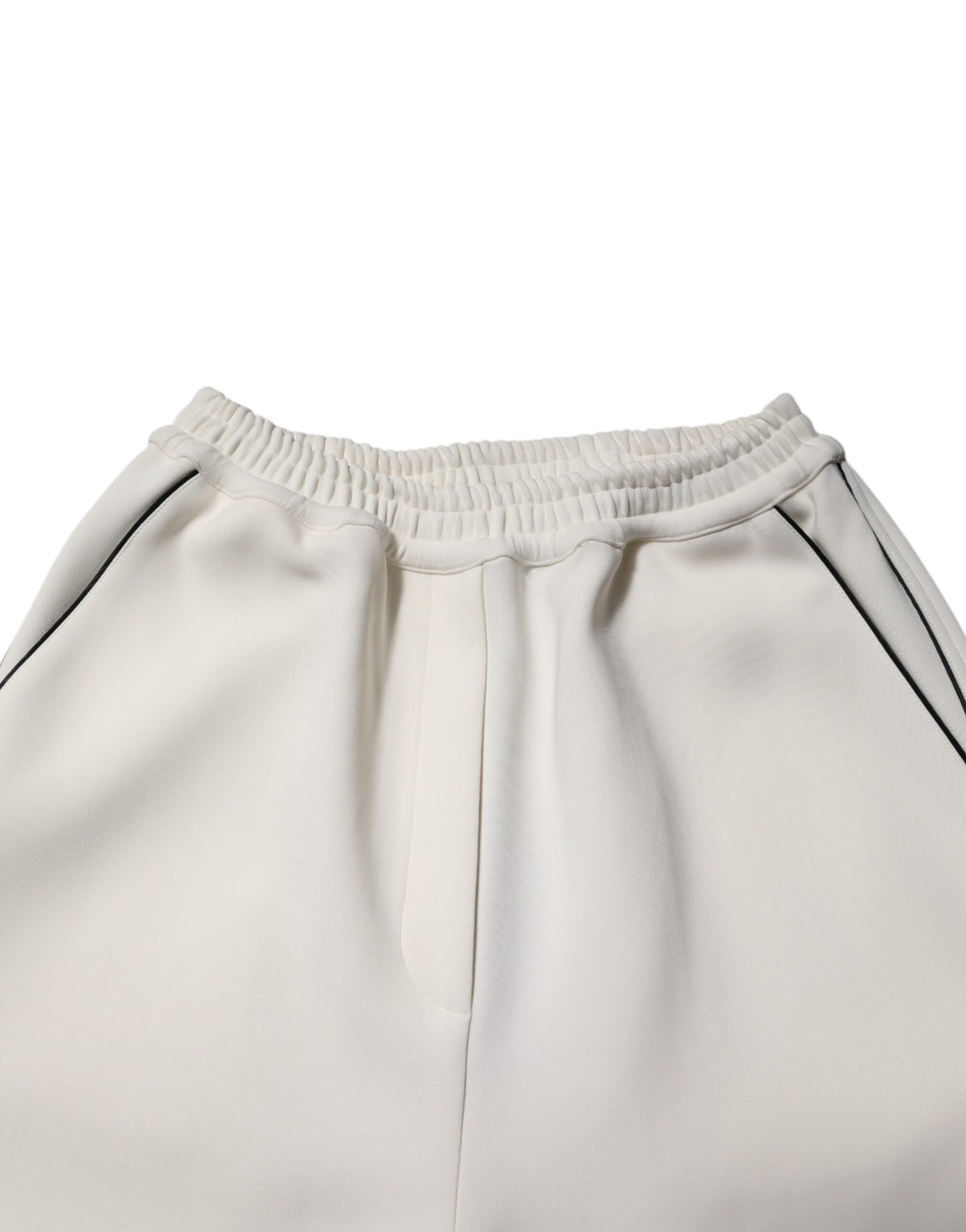 Dolce & Gabbana White Viscose Wide Leg Pull On Pants