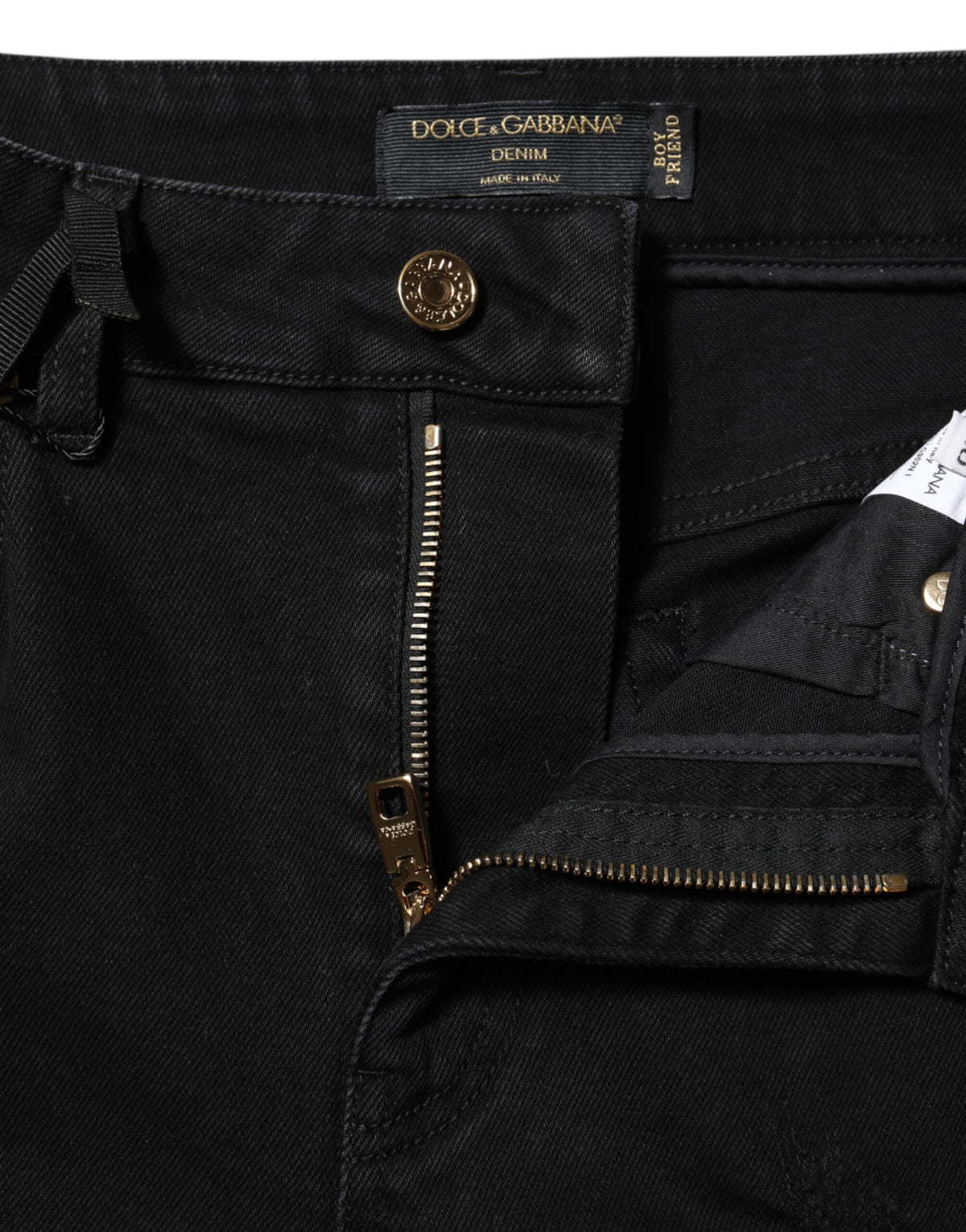 Dolce & Gabbana Black Boyfriend Cotton Flared Denim Jeans