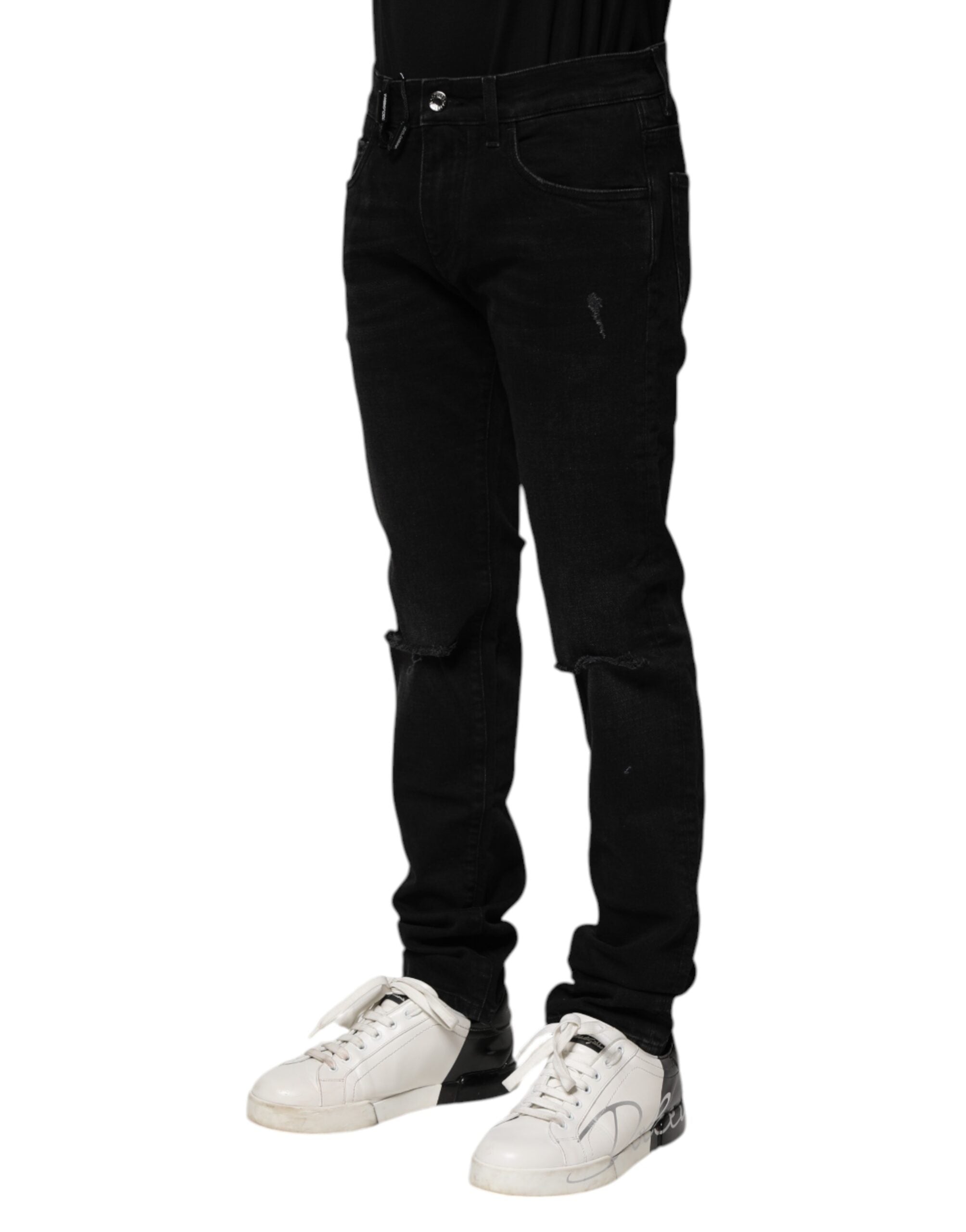 Dolce & Gabbana Black Cotton Skinny Denim Jeans