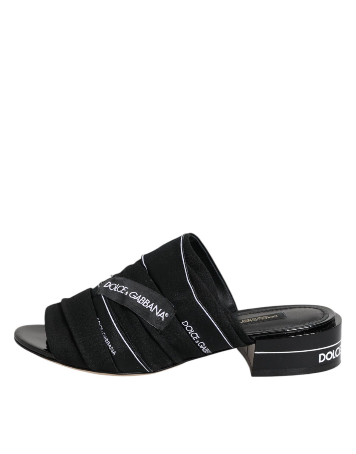 Dolce & Gabbana Black Slides Slip On Sandals Shoes