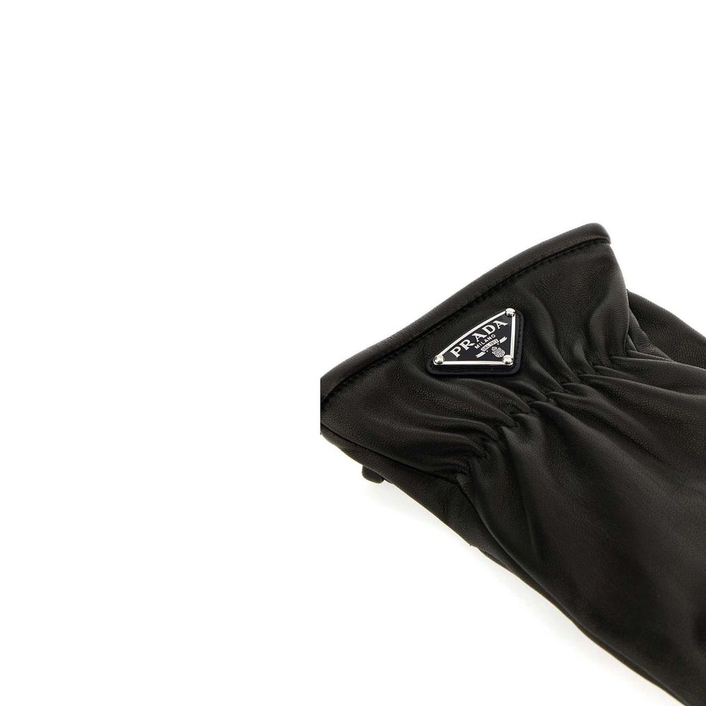Prada Black Lamb Leather Gloves