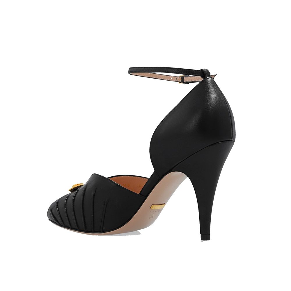Gucci Black Leather High Heel Pumps