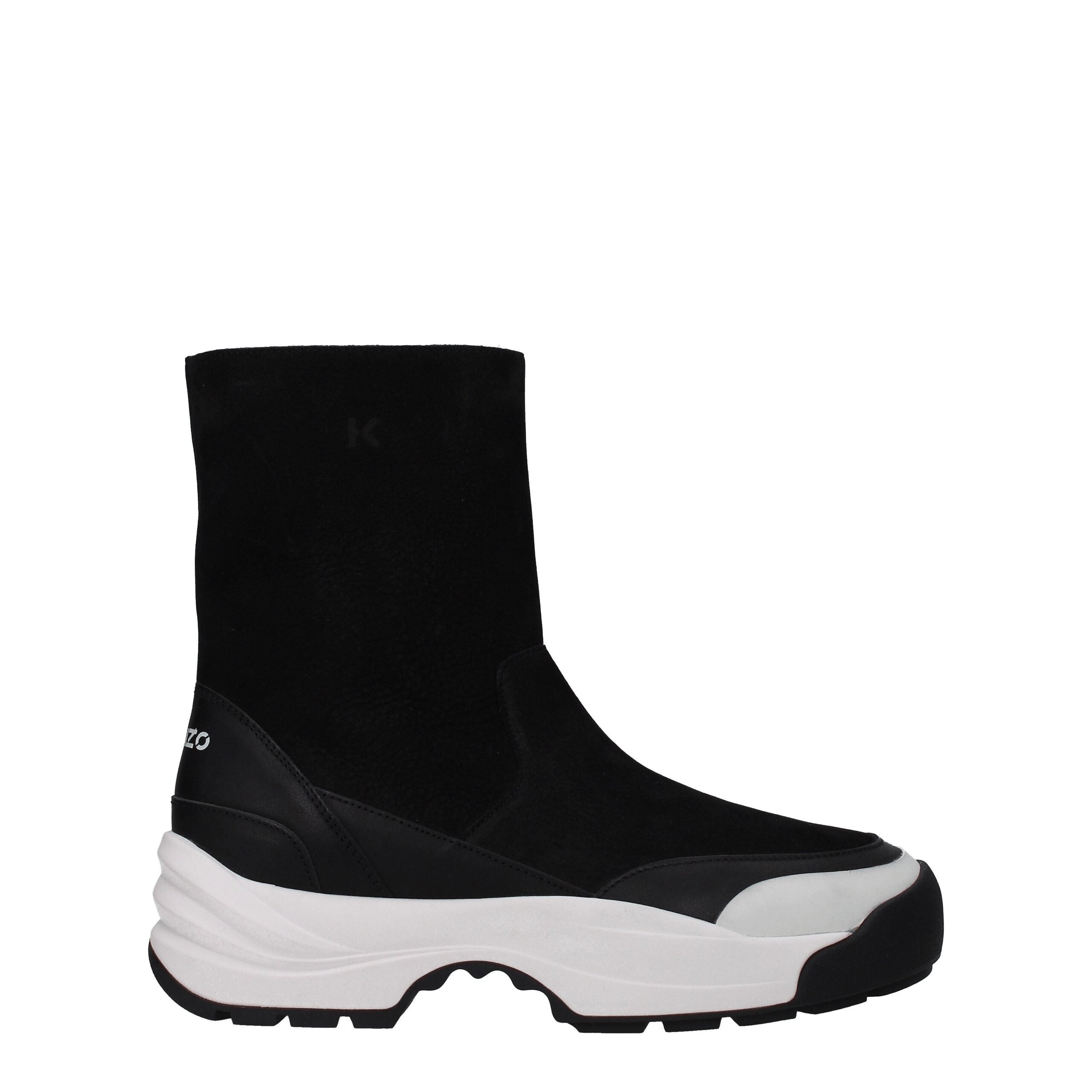 Kenzo Black Leather Ankle Boots