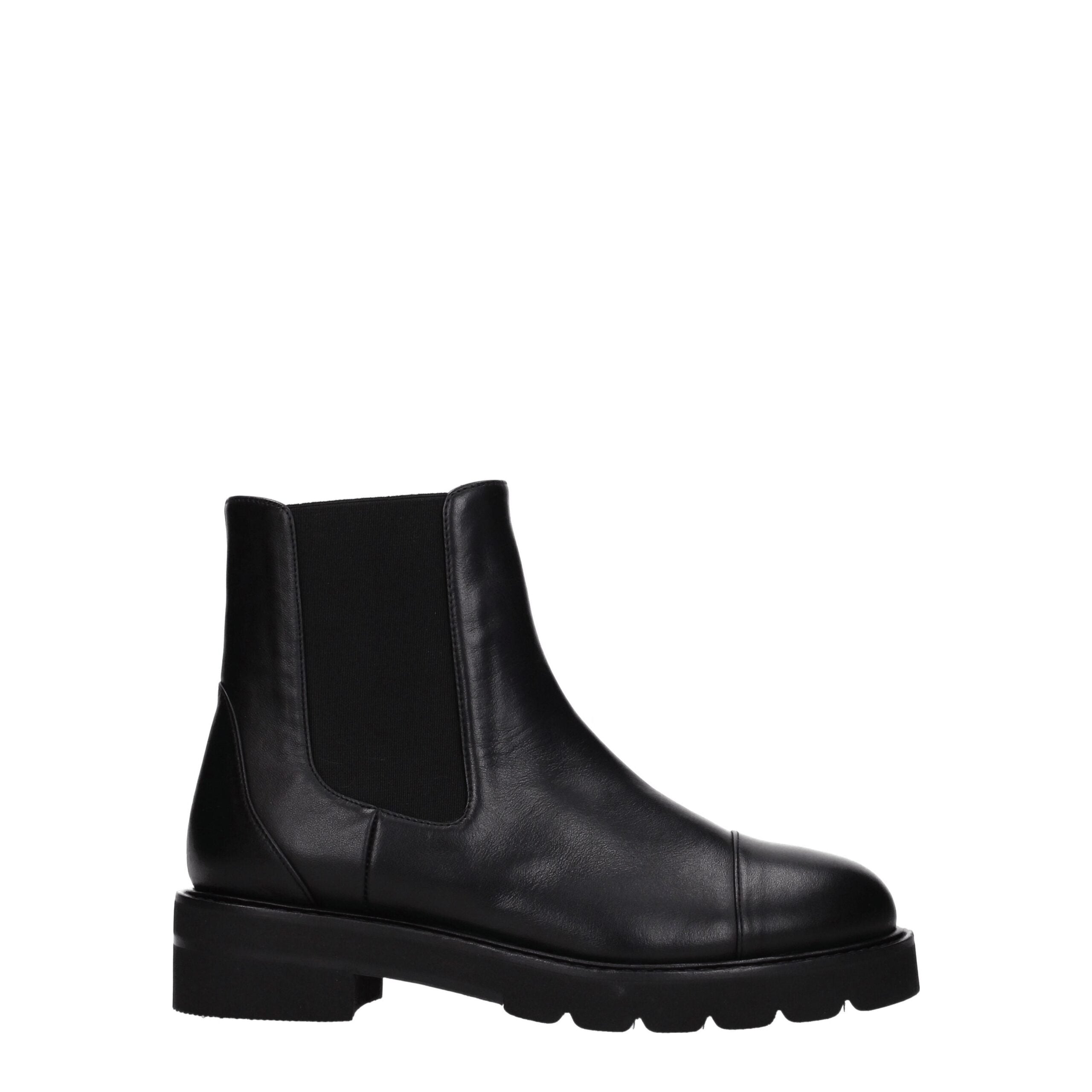 Stuart Weitzman Black Leather Ankle Boots