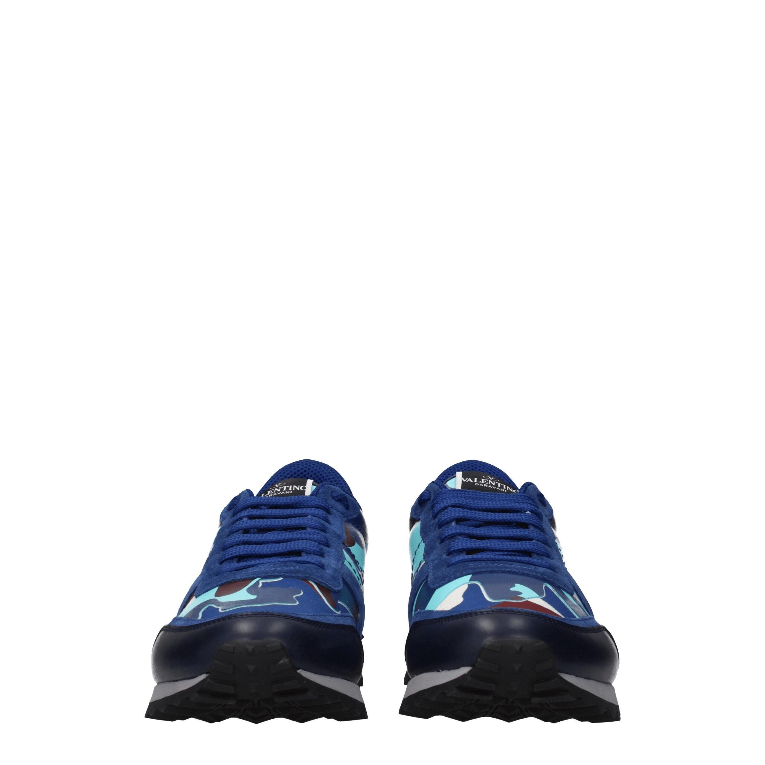 Valentino Garavani Blue Leather Athletic Sneakers