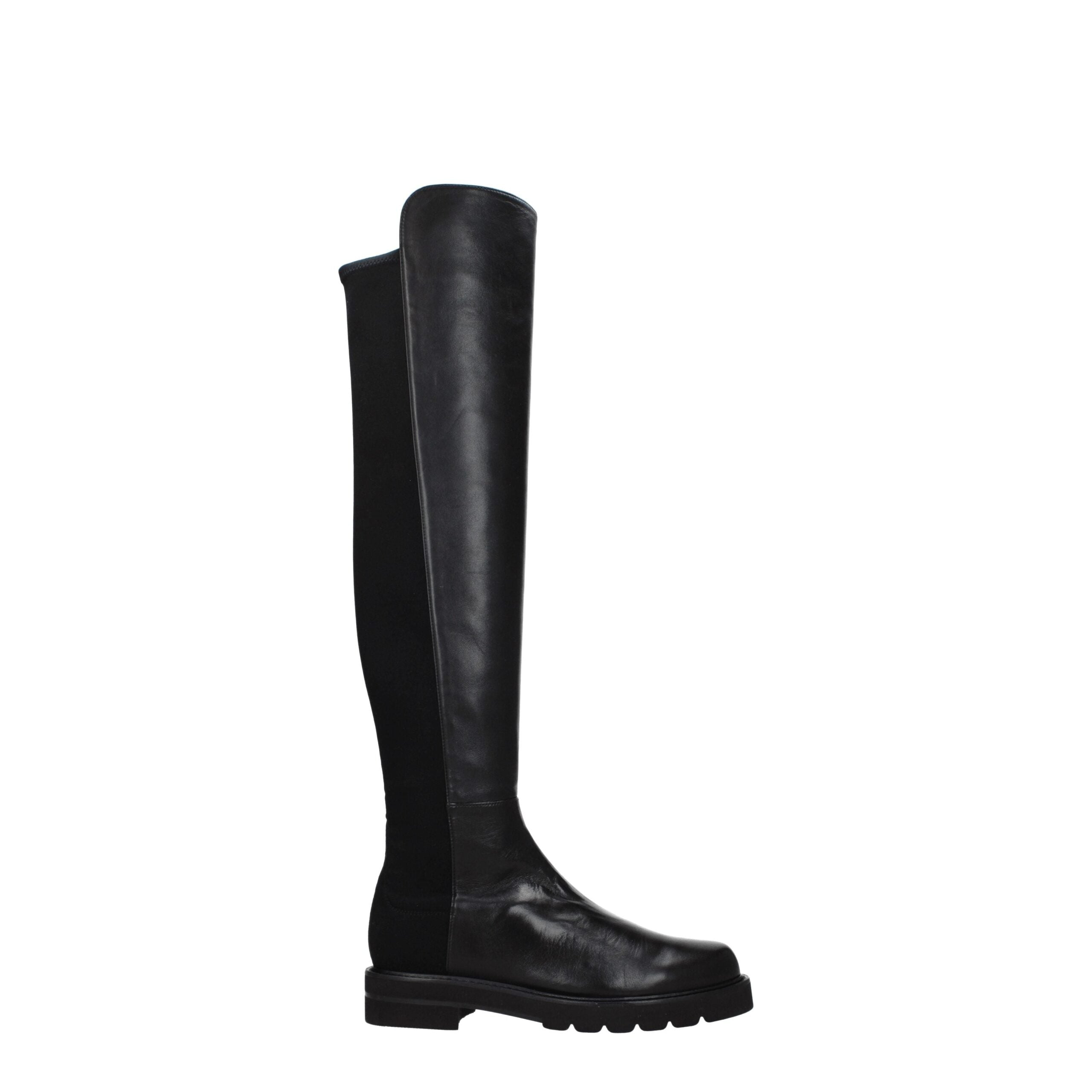 Stuart Weitzman Black Leather Over The Knee