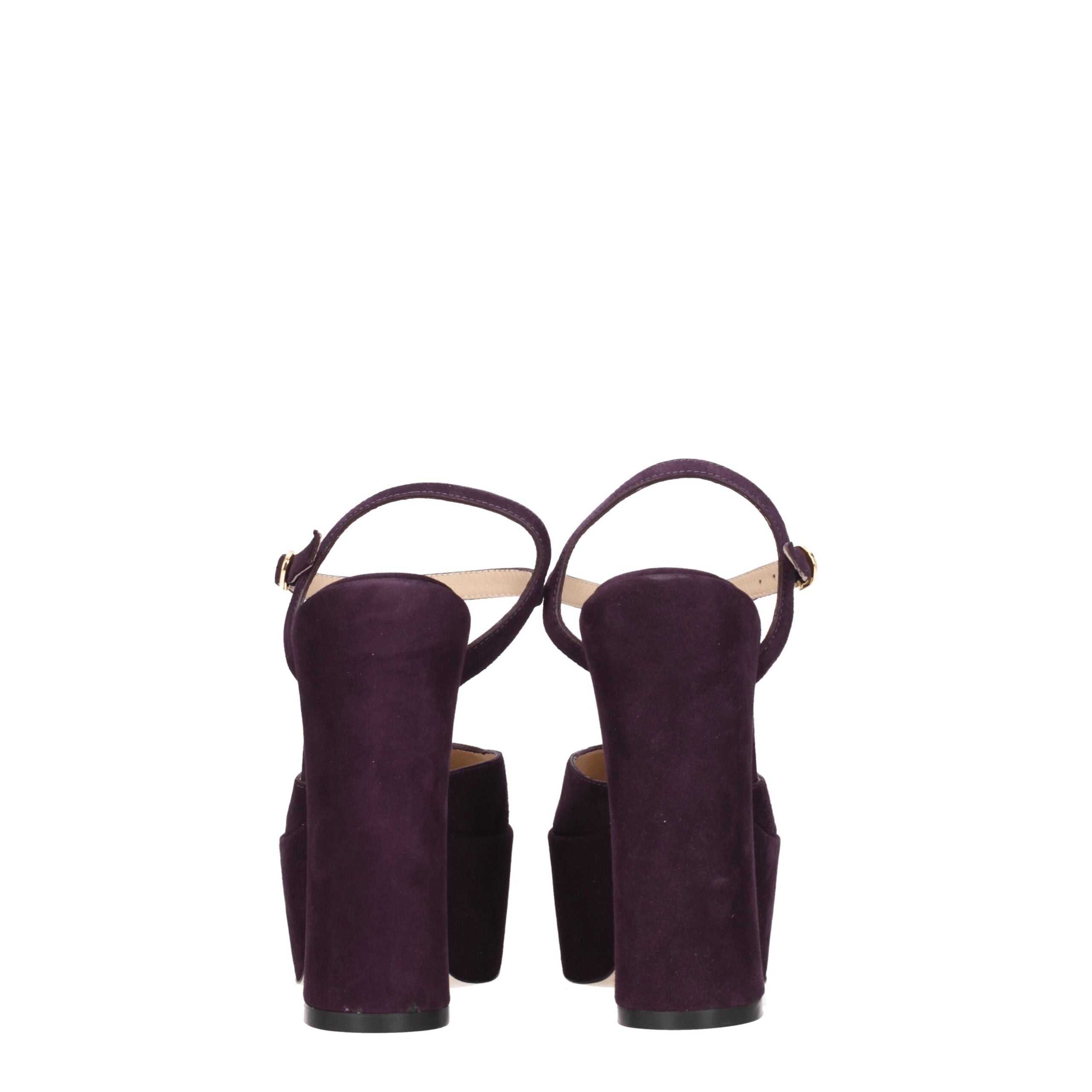 Stuart Weitzman Purple Leather Platforms