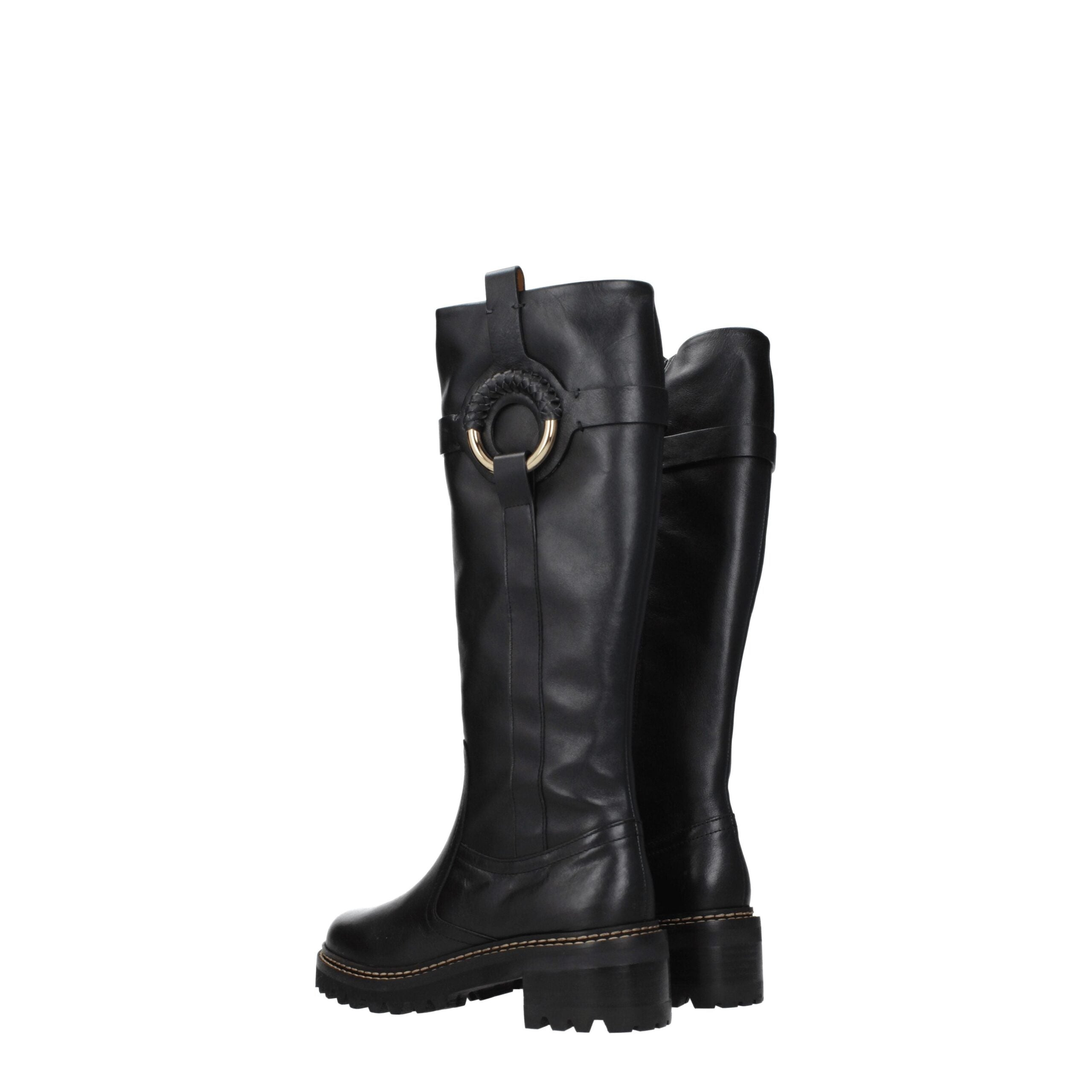 See By Chloé Black Leather Over The Knee