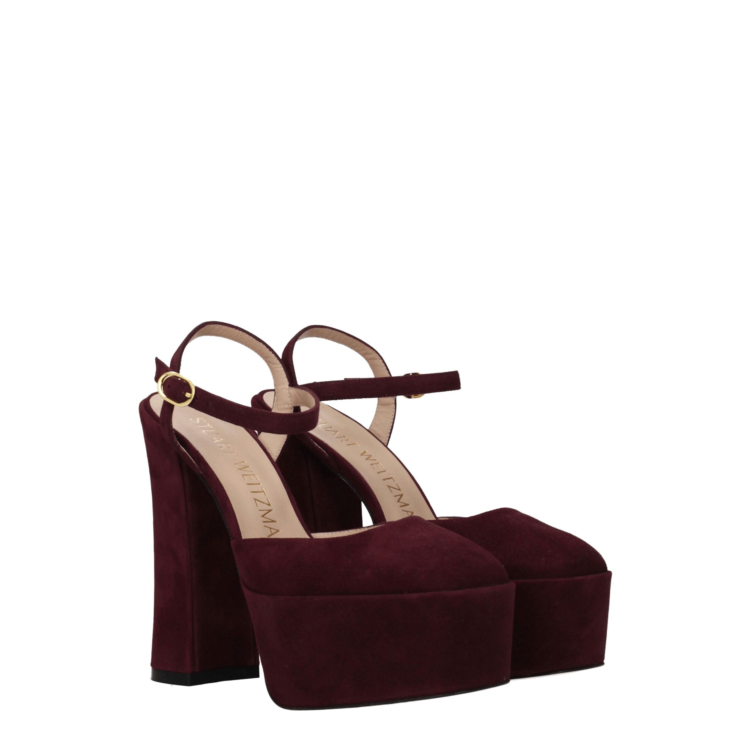 Stuart Weitzman Red Leather Platform Sandals