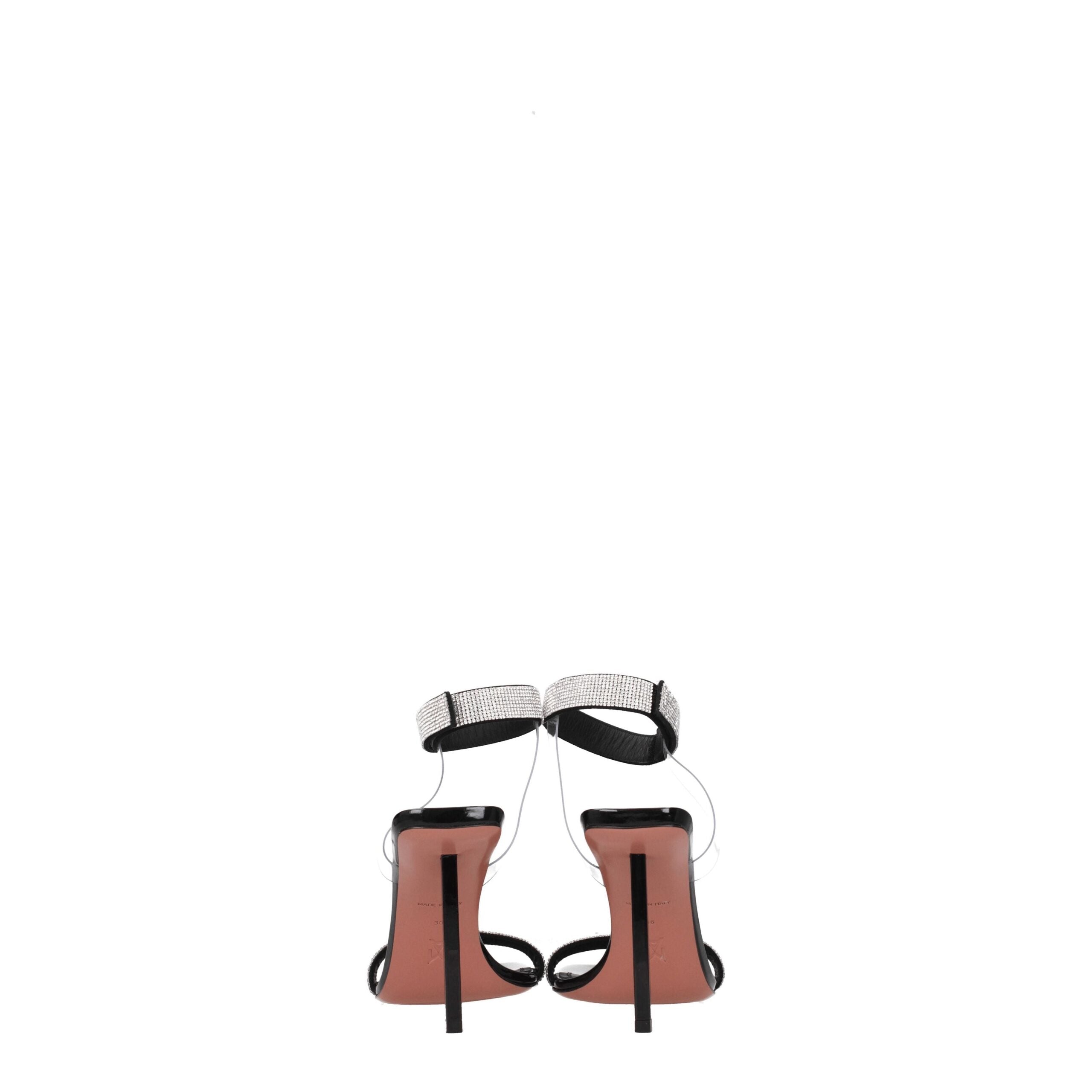 Amina Muaddi Black Crystals Stiletto Heels Sandals