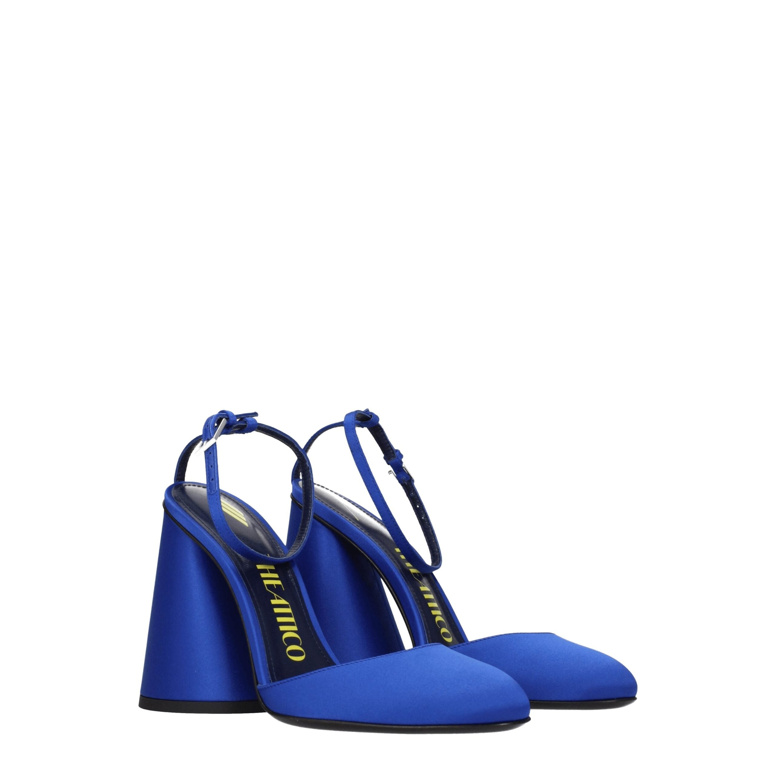 The Attico Blue Satin Platform Sandals