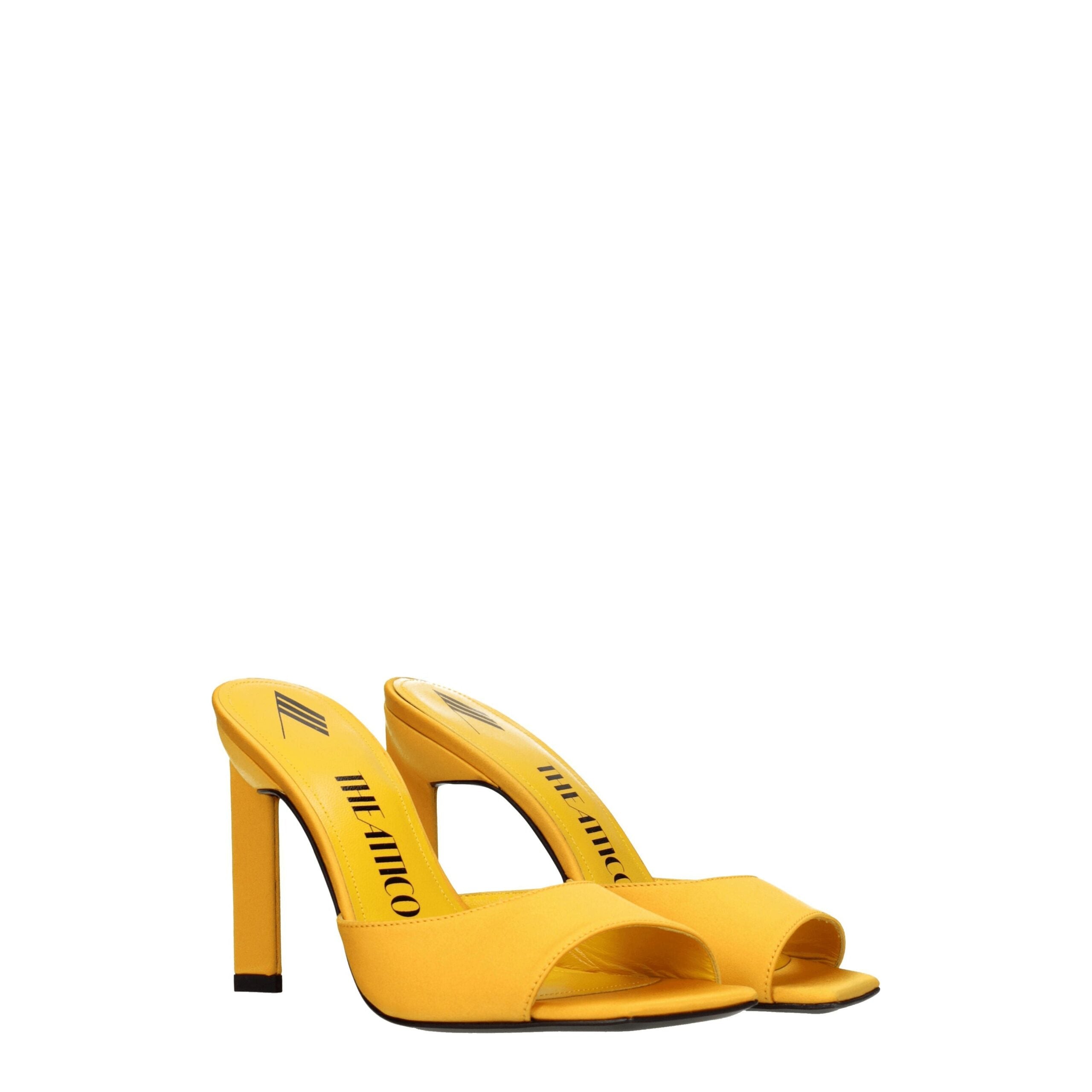 The Attico Orange Satin Stiletto Heels Sandals