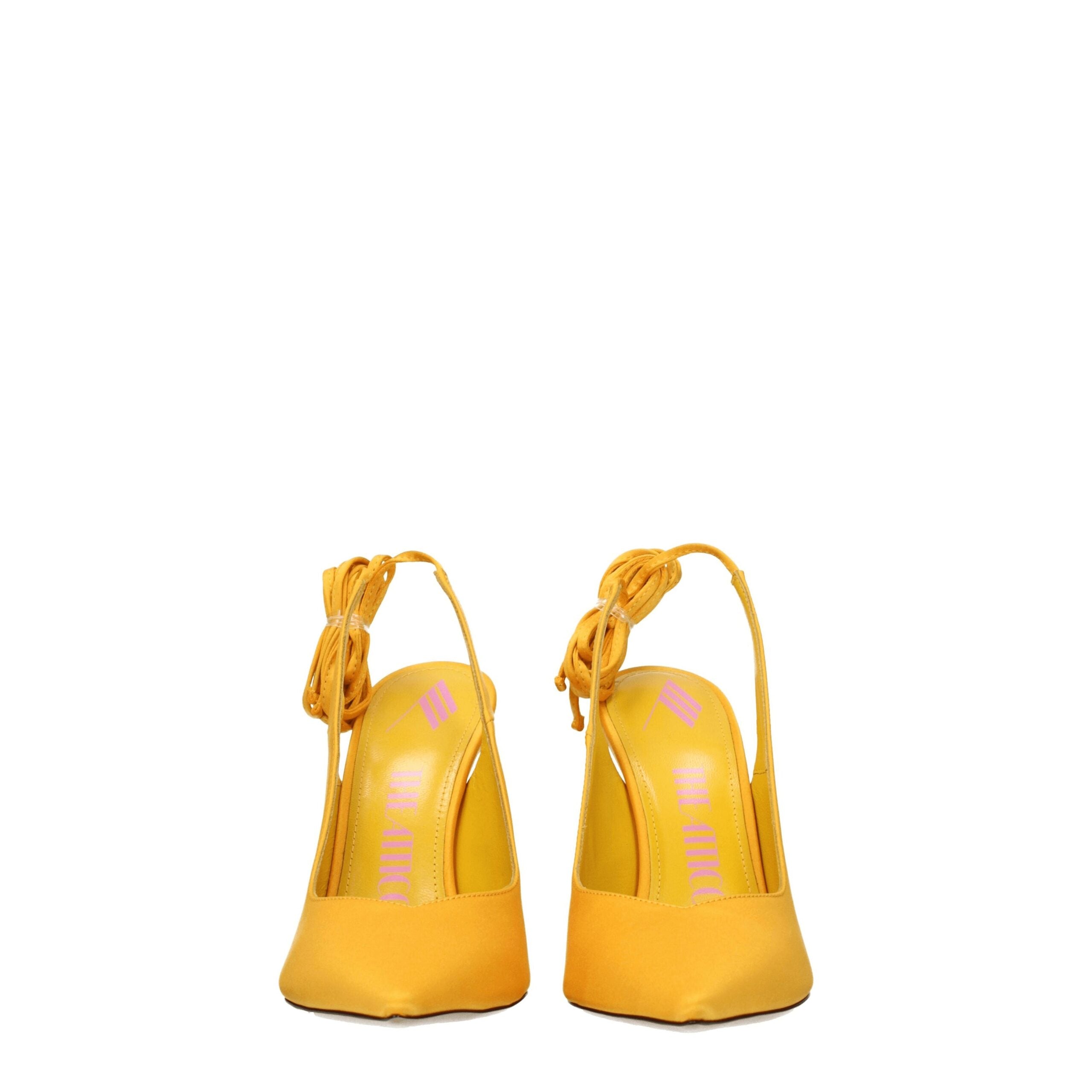 The Attico Orange Satin High Heel Pumps