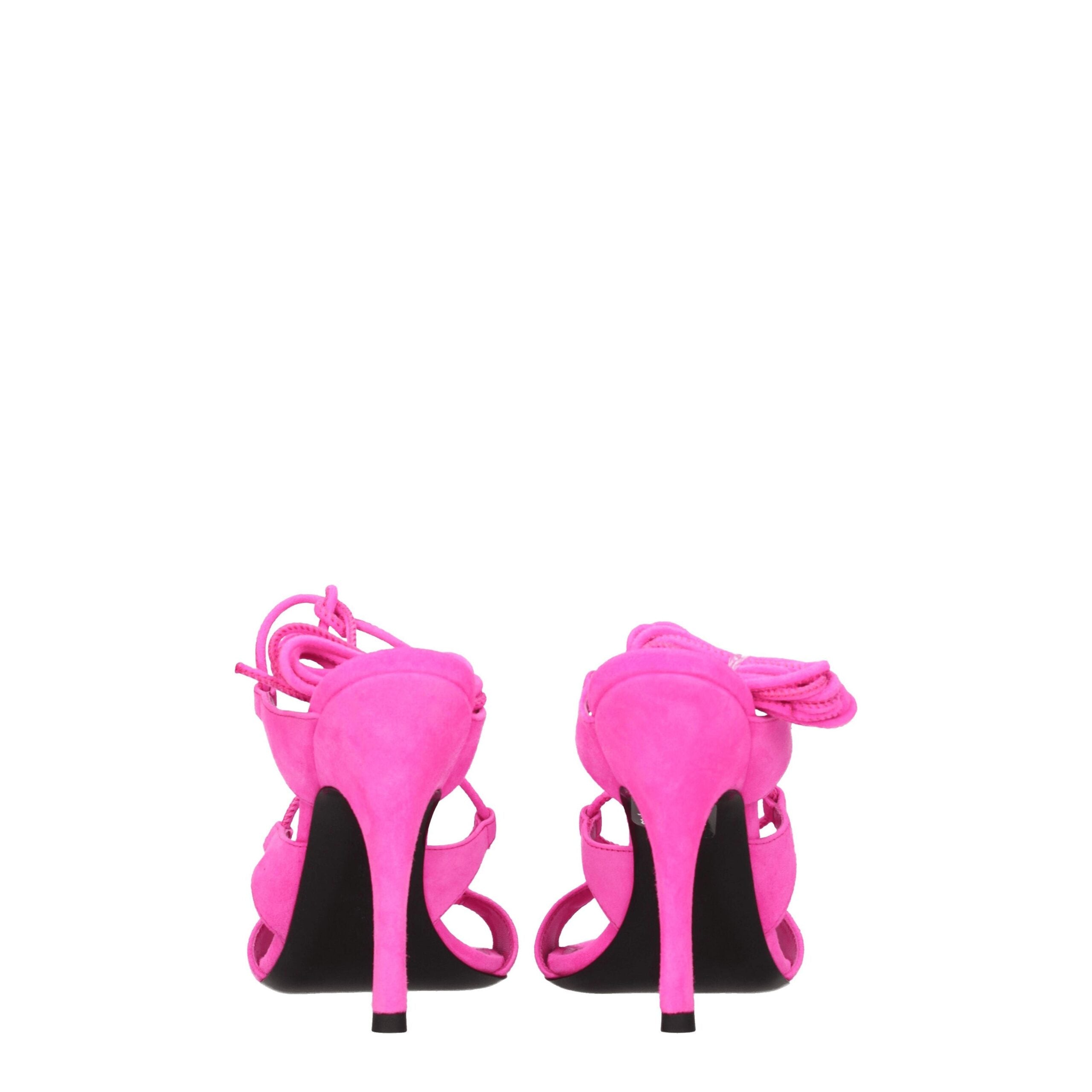 The Attico Pink Leather Stiletto Heels Sandals